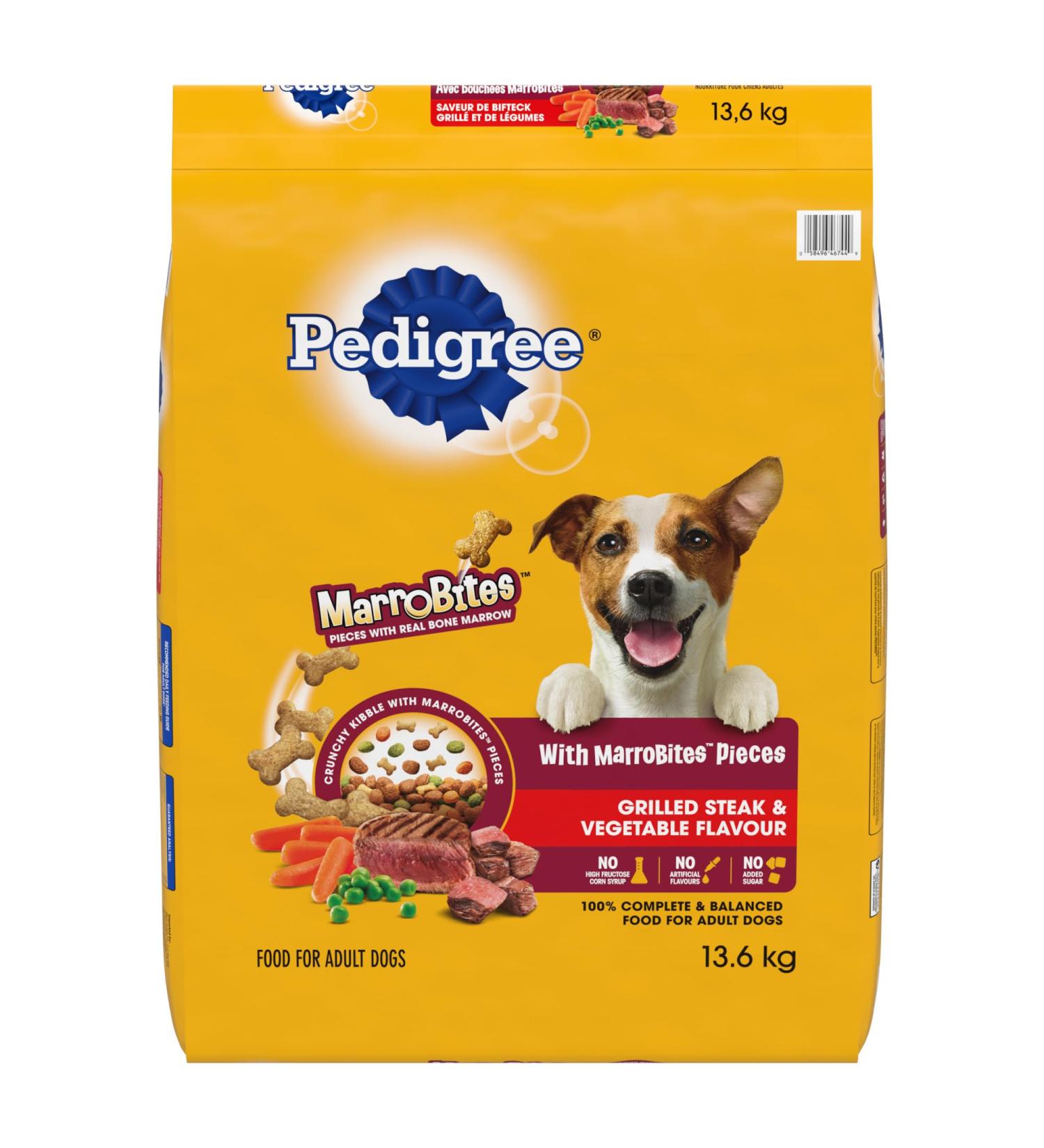 Pedigree Marrobites Adult Dry Dog Food Grilled Steak & Vegetable Flavour 13.6kg Bag - Buy Online on SooperMarket.com