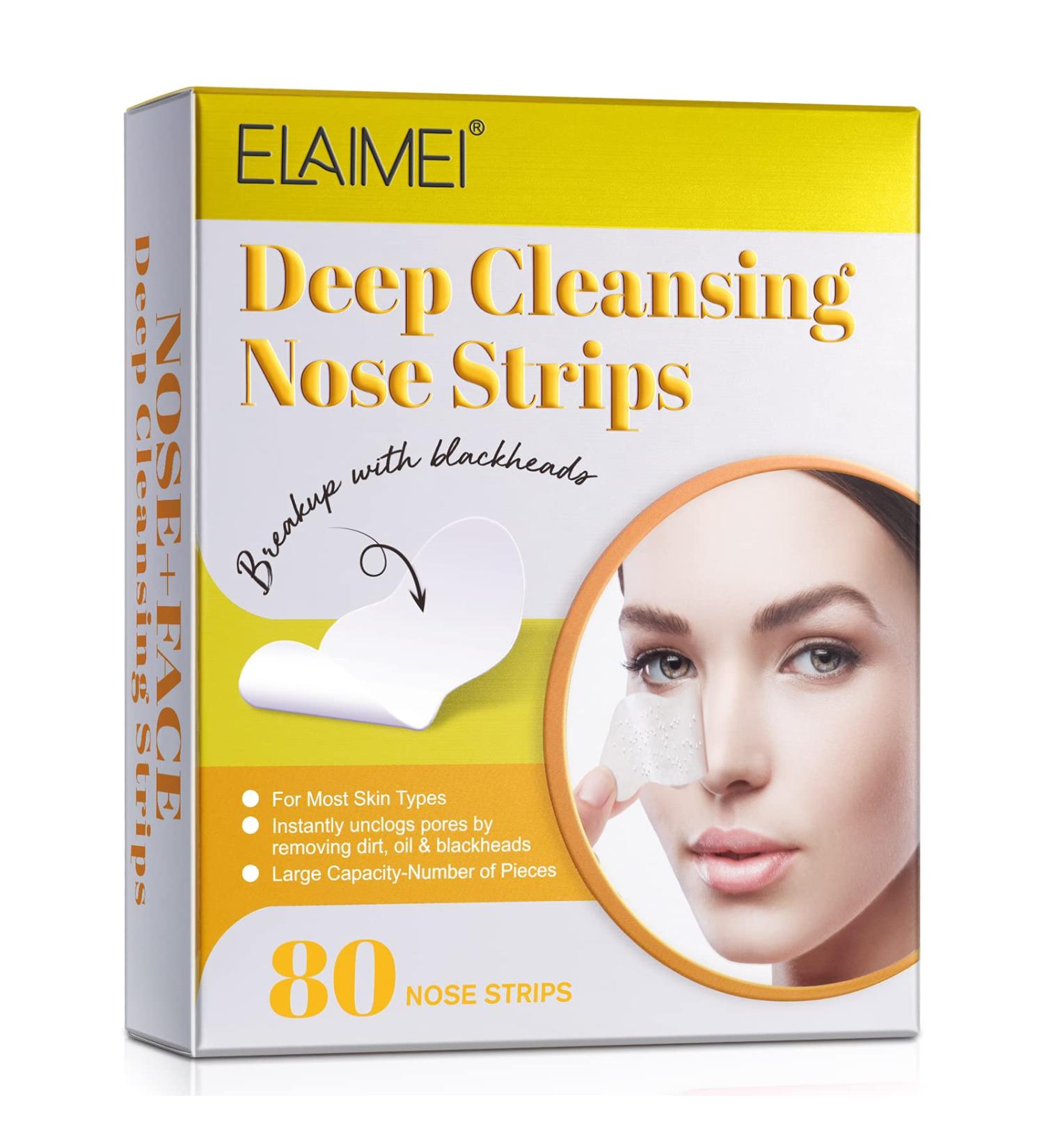 Charcoal Blackhead Remover Strips - Deep Cleansing Pore Strips for Face - 80 White Strips for Men and Women - Buy Online on SooperMarket.com