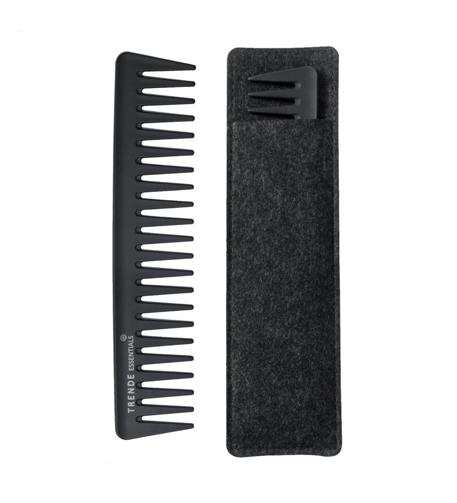 Trende Essentials Wide Tooth Comb 1 Pc - Detangler And Heat Resistant With Proper Ventilation-Especially Designed For Wet Curly Hair With Comfort Tactile Grip black - Buy Online on SooperMarket.com