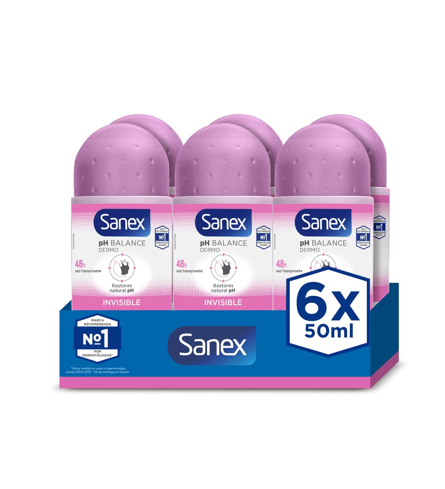Sanex Dermo Invisible Roll On Antiperspirant 50ml pack of 6 white Invisible 50 ml (Pack of 6) - Buy Online on SooperMarket.com
