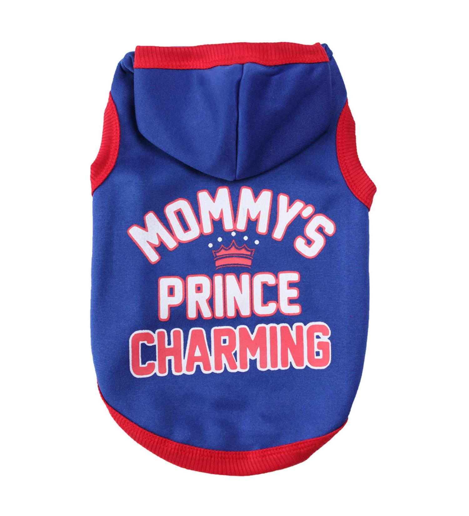 SANWOOD Dog Soft Sweatshirt with Mommy's Prince Charming letter print Pet Hoodie Letter Print Keep Warmth Soft Texture Warm Dogs Hooded Sweatshirt for Autumn - Blue L - Buy Online on SooperMarket.com