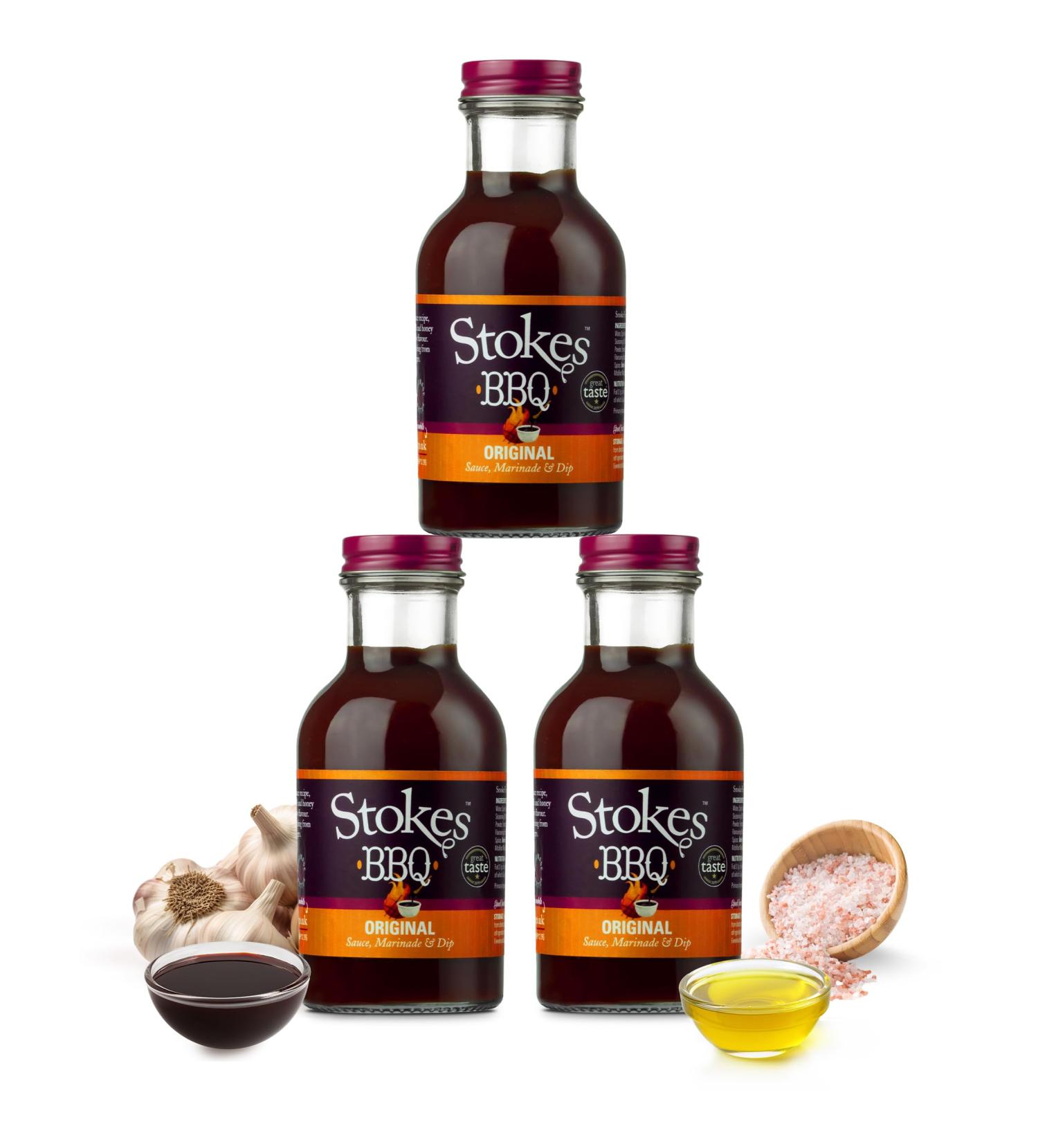 Stokes Original BBQ Sauce 3PK Rich & Smoky Barbecue Sauce Perfect As A Sauce Or Dip Award Winning Original Barbecue Sauce Marinade Thick & Sweet BBQ Sauce Made With Honey 315g Glass Bottle - Buy Online on SooperMarket.com
