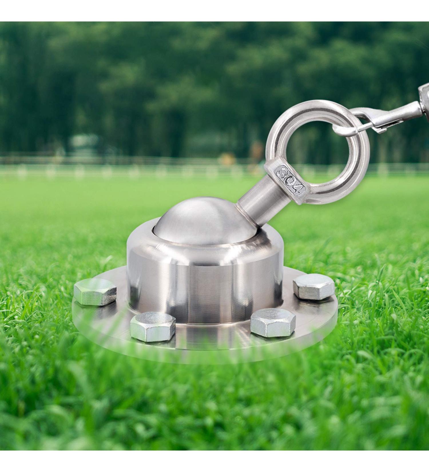 FOVERN1 360 Swivel Dog Tie Out Stake | Heavy Duty Rust Proof Dog Anchor | Cat Tether Holds 1000Lbs | Yard Camping Outdoor | Silver - Buy Online on SooperMarket.com