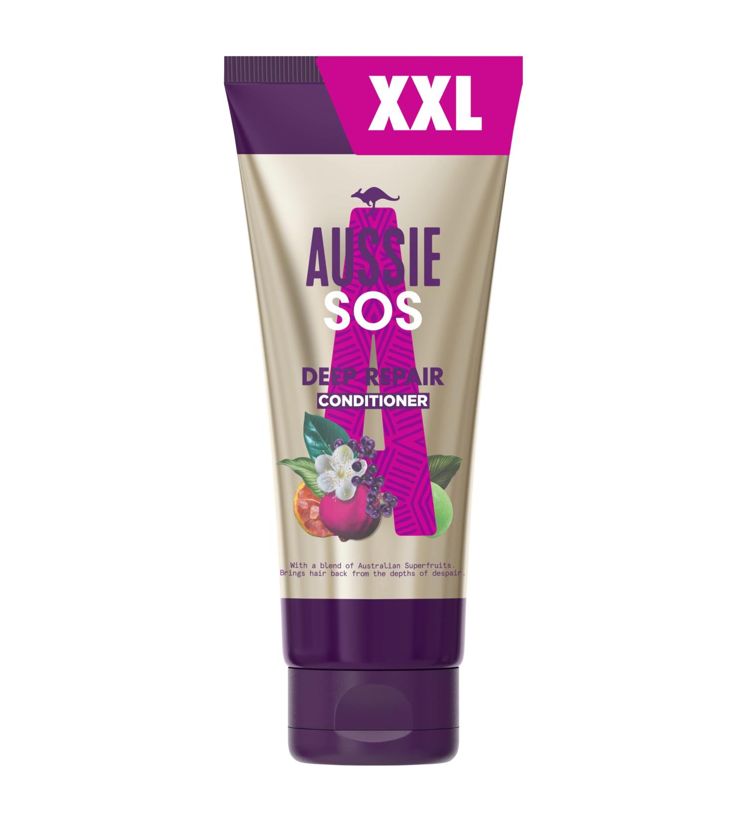 Aussie SOS Hair Conditioner Deep Treatment - Kiss of Life Hair Repair 340ml XXL Value Pack - For Dry, Damaged Hair - Buy Online on SooperMarket.com