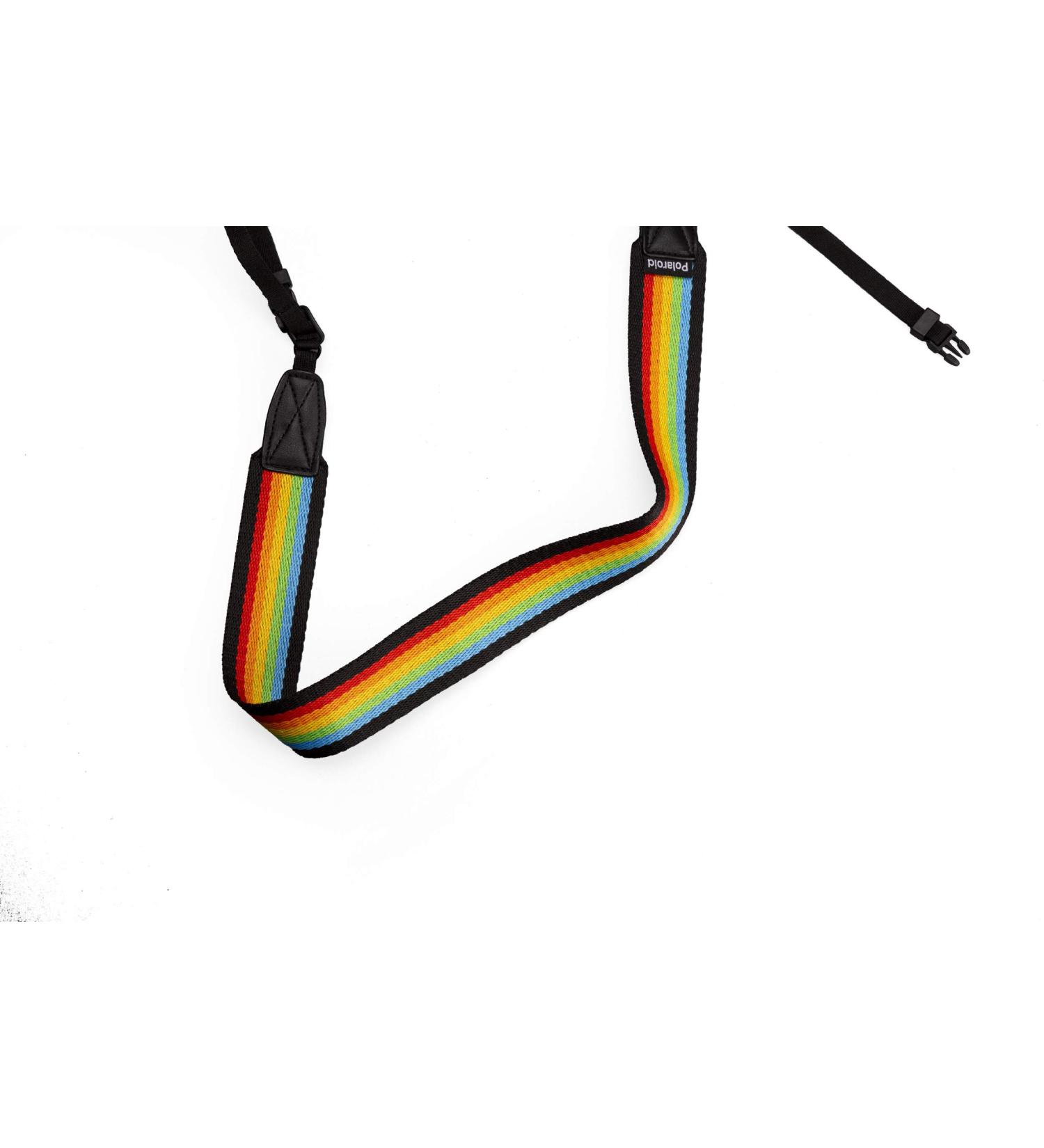 Polaroid Camera Strap Flat Rainbow Stripe Black - Stylish and Secure - Buy Online on SooperMarket.com