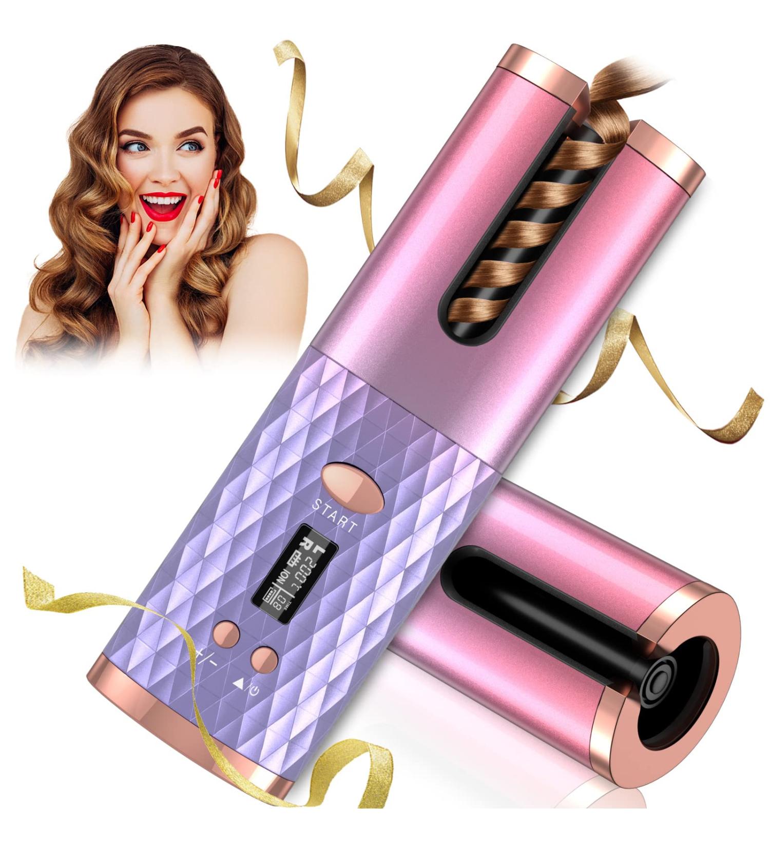 Shop Cordless Automatic Curling Iron - 6 Temps & Timers Rechargeable Scald-Free | International Shipping Available - Buy Online on SooperMarket.com