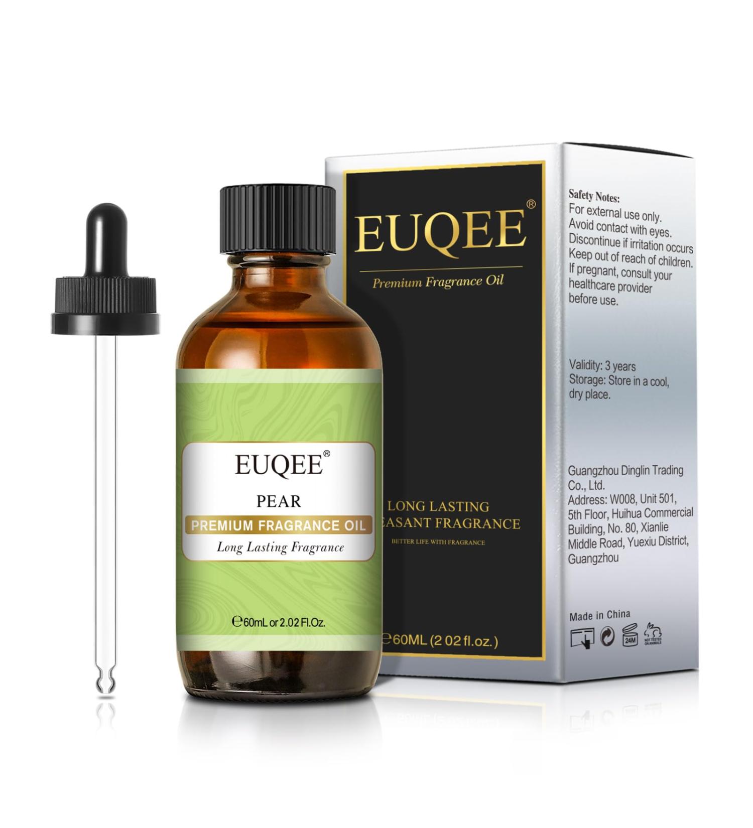 EUQEE Pear Fragrance Oil 60ml - Aromatherapy Essential Oil for Diffusers and DIY Candle Making - Buy Online on SooperMarket.com