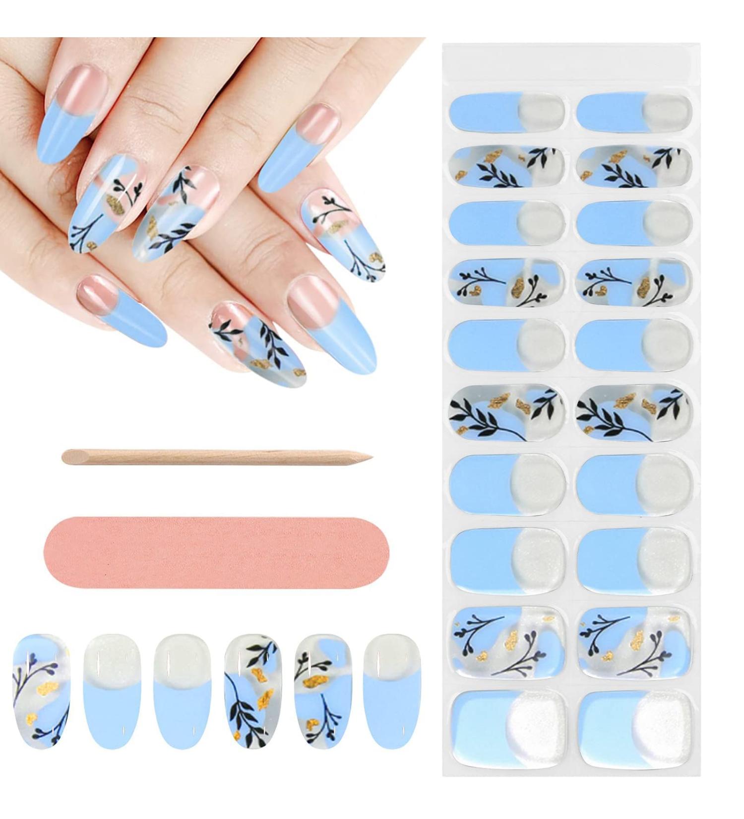 Kalolary 20PCS Nail Gel Polish Strips - Self-Adhesive Full Wraps Stickers with Nail File - UV/LED Lamp Required (NJTZ-19) - Buy Online on SooperMarket.com