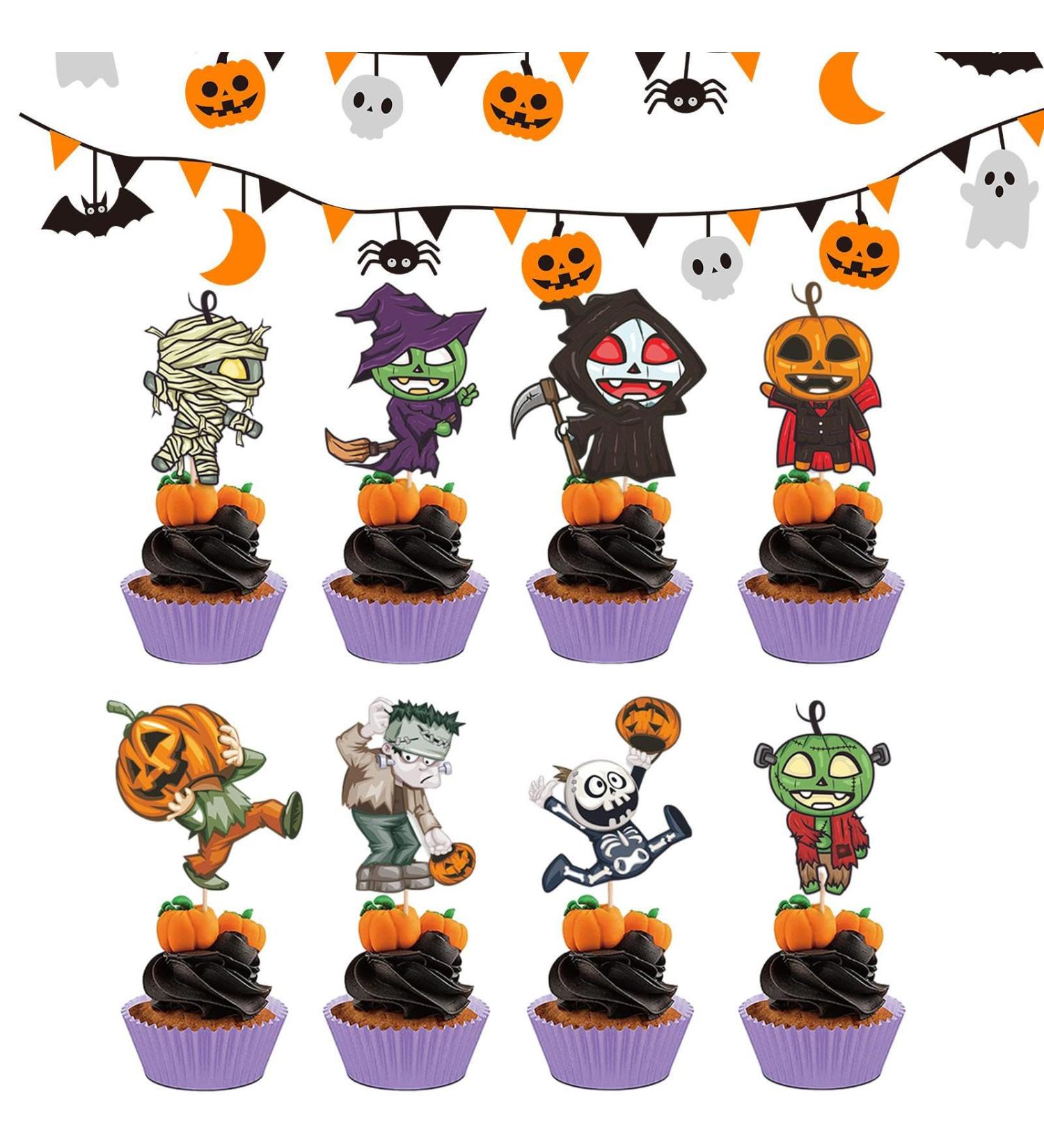 Pumpkin Cupcake Toppers - Fall Theme Cupcake Decorations - Pumpkin Cake Topper Pumpkin Cupcake Picks Fall Theme Cupcake Decorations for Baking Cups Hmltd - Buy Online on SooperMarket.com