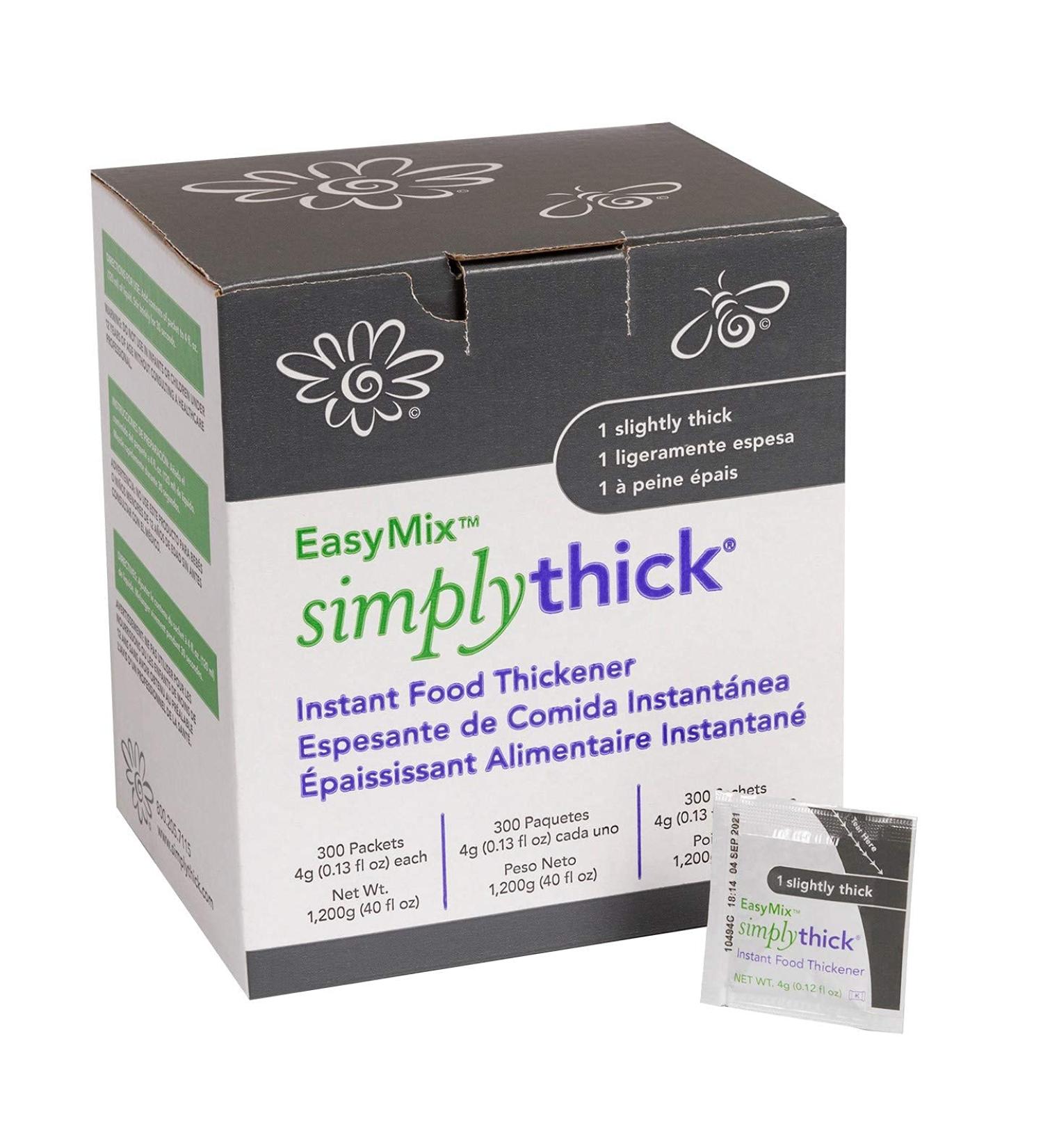 SimplyThick EasyMix 4g Packets (300 Count) - Dysphagia Gel Thickener for Swallowing Disorders - Creates IDDSI Level 1 Consistency - Buy Online on SooperMarket.com