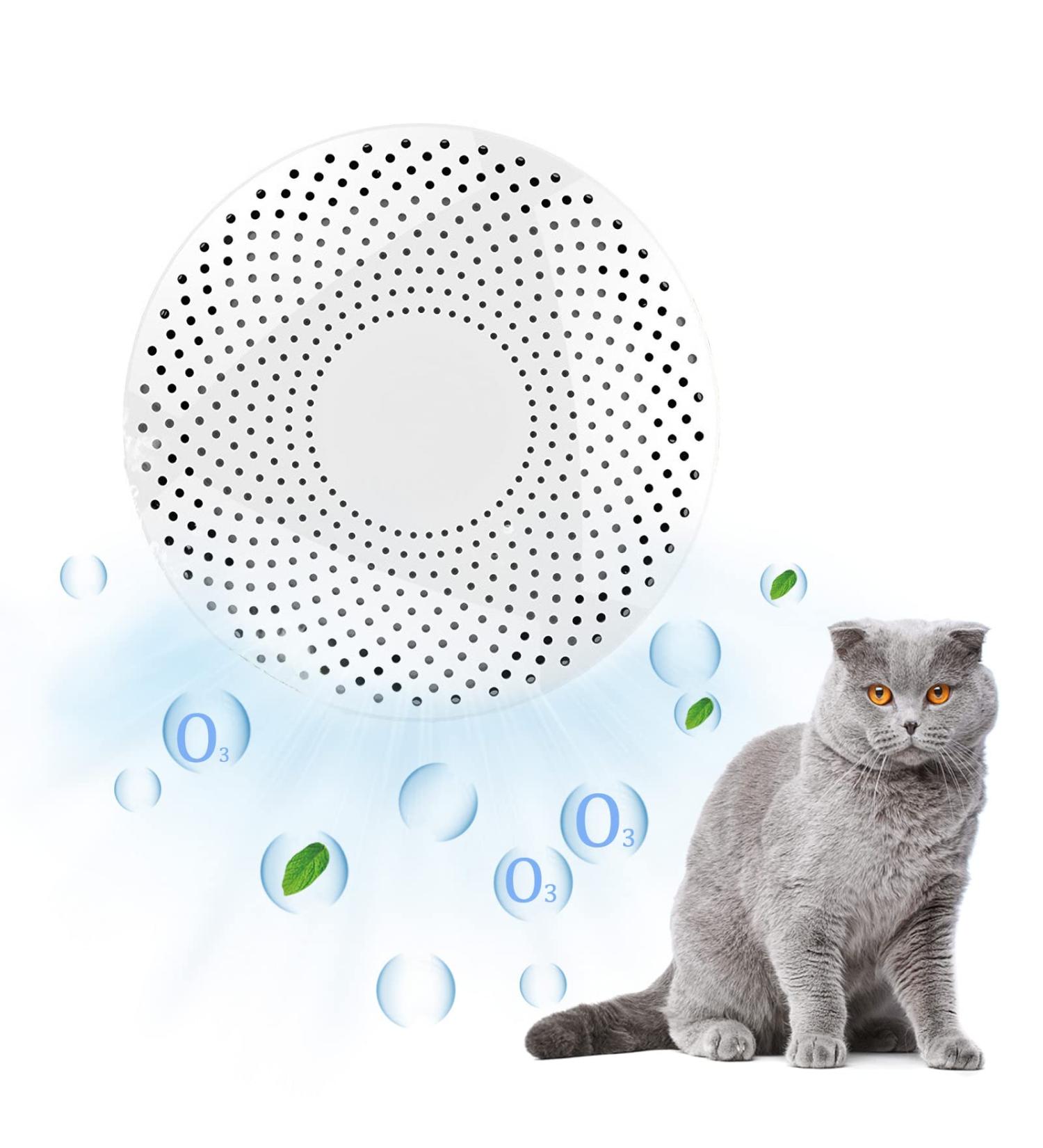 Mknzome Cat Litter Deodorizer - Intelligent Odor Eliminator 99% Deodorization Air Purifier for Cat Toilets & Small Surfaces - Buy Online on SooperMarket.com