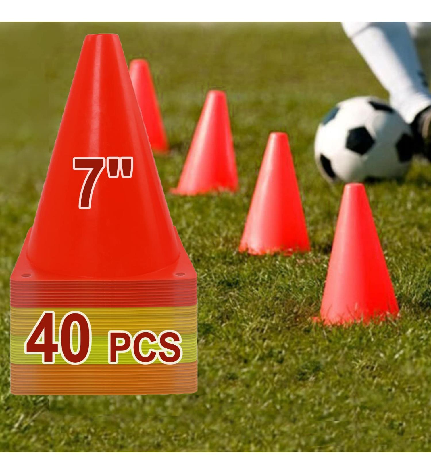 DUNCHATY 40 PCS 7 Inch Plastic Soccer Cones for Agility Training - 4 Colors 40Pack Sports Cones - Buy Online on SooperMarket.com