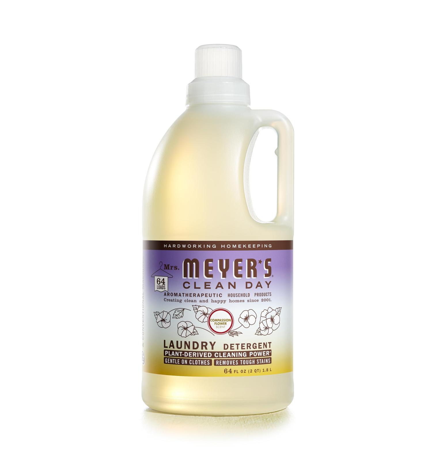 MRS. MEYER'S CLEAN DAY Liquid Laundry Detergent - Biodegradable Essential Oils Compassion Flower 64 oz - Eco-Friendly 64 Loads - Buy Online on SooperMarket.com