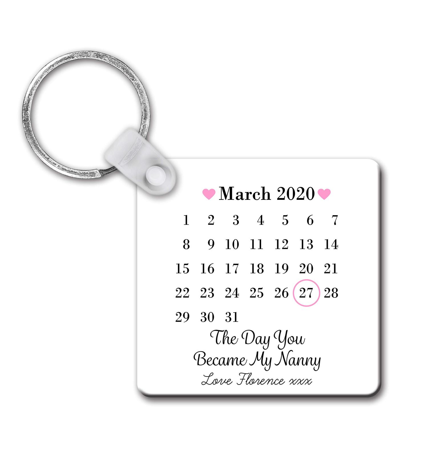 Personalised Drifting Ducks Nanny Date Keyring - Mother's Day & New Baby Gift - Buy Online on SooperMarket.com