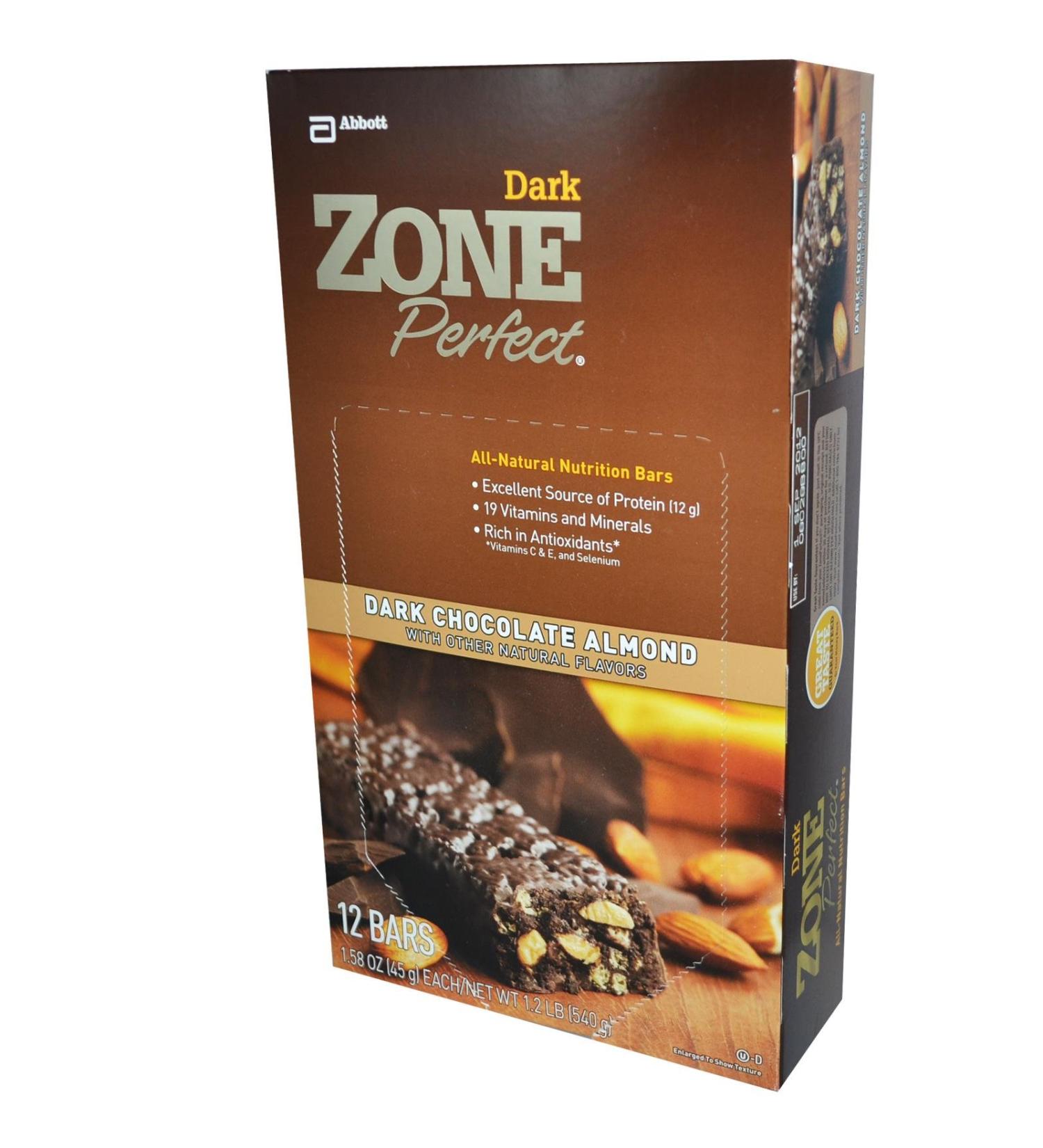 ZonePerfect Nutrition Bars Dark Chocolate Almond 12 Bars 1.58 oz (45 g) Each