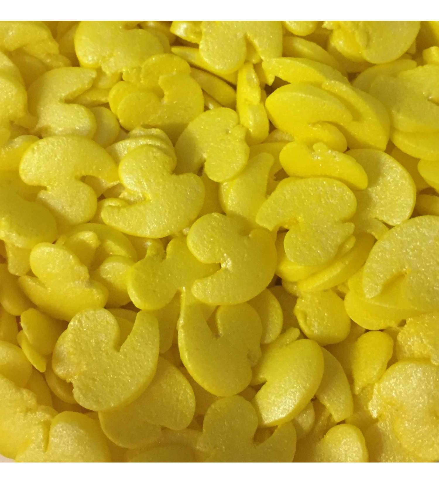 A Pinch Of - Glimmer Yellow Duck Cake Topper Sprinkles - 25g Edible Shimmer Cupcake Decorations - Perfect for Kids Birthday Easter & Spring Parties Ducks