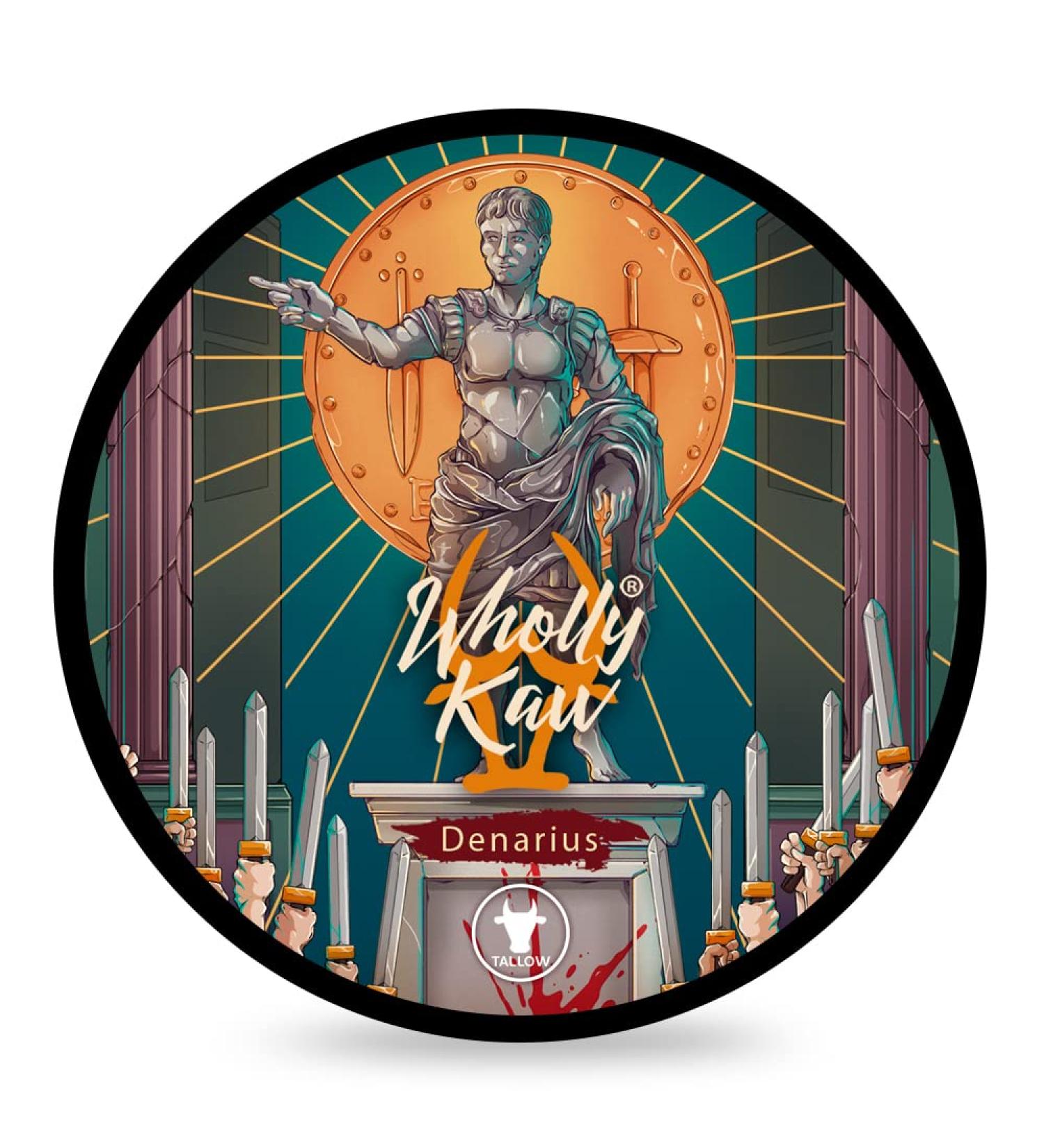 Denarius Tallow Shaving Soap. Enriched with Donkey Milk Water Buffalo Milk Whey Proteins Omega 3 Omega 6 Hops Extract. Leather Vanilla Clary Sage Geranium Patchouli Ionone Woods Anise