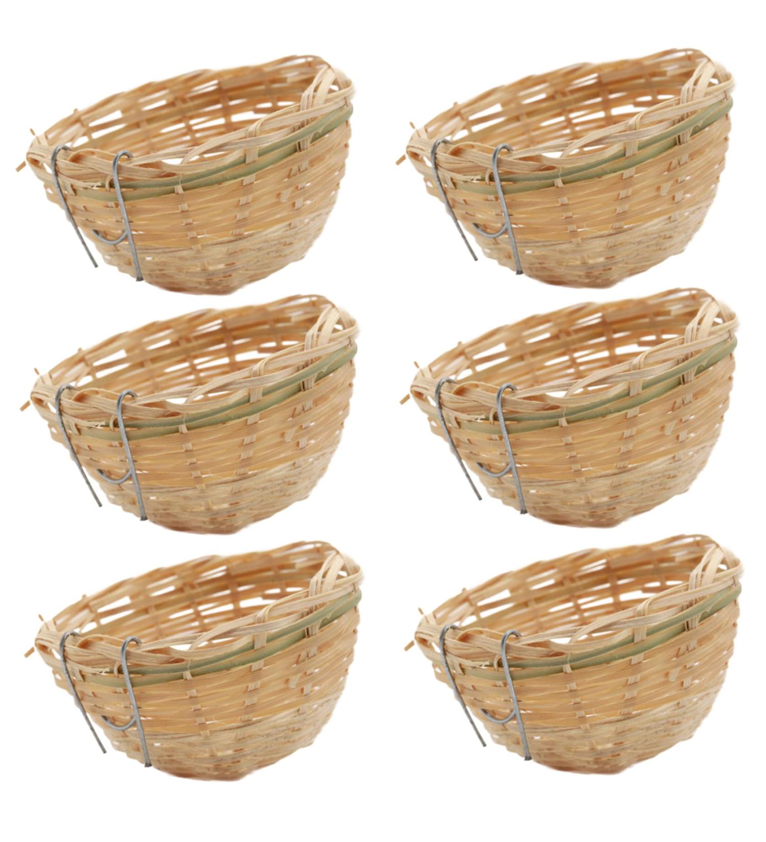 Obelunrp Bird Nest for Wildbird 6pcs 3.9inch Bamboo Woven Nesting Boxes for Wild Birds Hatching Breeding Cave for Parrot Canary or Cockatiel - Buy Online on SooperMarket.com