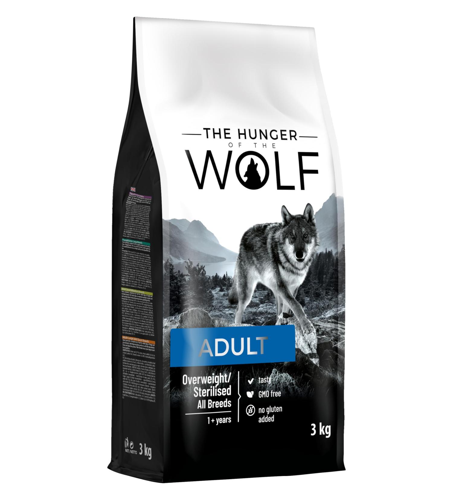 Buy The Hunger of the Wolf Dog Food - Adult & Sterilized Dogs Chicken Light Formula 3 kg All Breeds - International Shipping Available - Buy Online on SooperMarket.com
