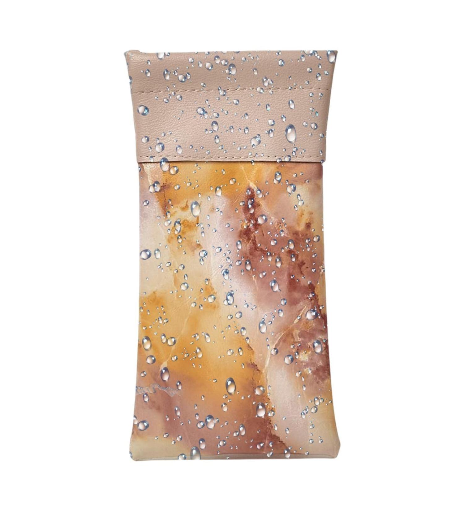 Facynde Water-Repellent Sunglasses Case - Marble PU Leather Squeeze Top Bag for Men & Women - Soft Stylish Pink Glasses Holder - Buy Online on SooperMarket.com