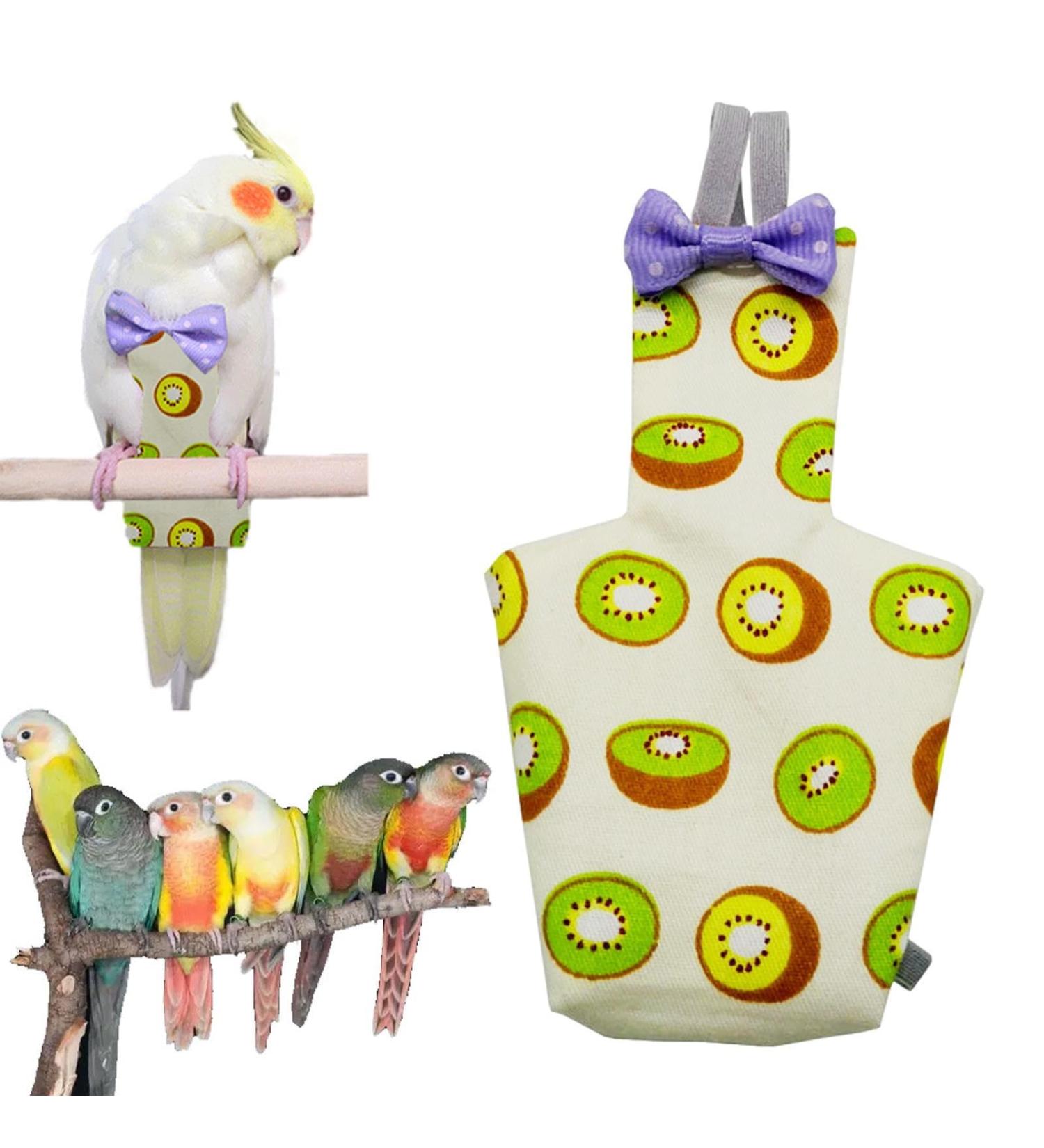 EsEico Reusable Parrots Nappy Pure Cotton Bird Washable Diapers Soft Parrot Nappy Multicoloured Printed Design Adjustable Cotton Fabric Pee Pads for Medium Parrots Cockatiels and Lovebirds. Kiwi - Buy Online on SooperMarket.com