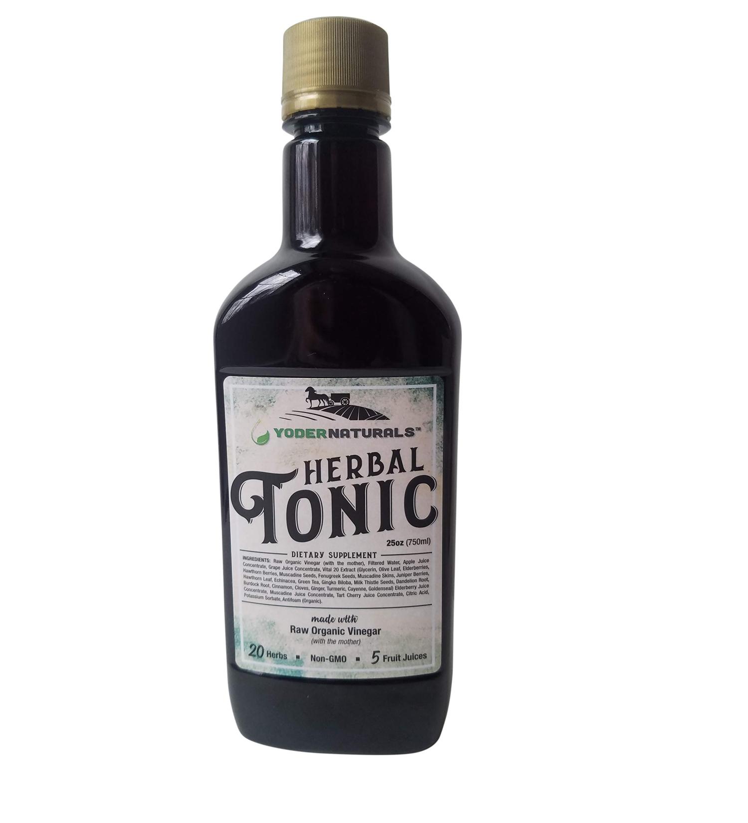 Yoder Naturals Apple Cider Vinegar Herbal Tonic 25 fl oz - Herb Infused Supplement - Buy Online on SooperMarket.com