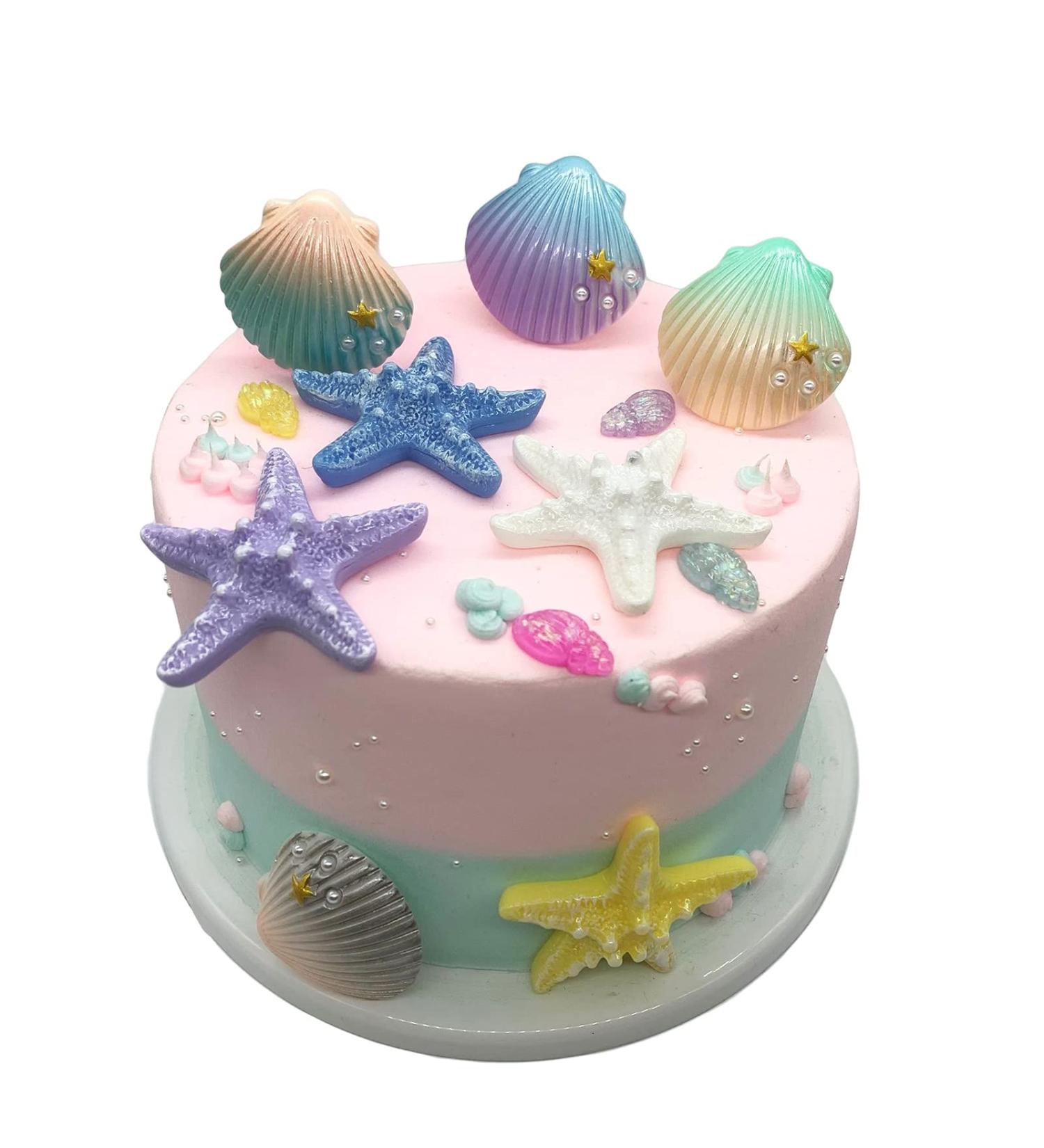 12pcs Sea Creatures Sea Shells Star Conch Cake Topper for Birthday Party, Baby Shower, Wedding Decor - Buy Online on SooperMarket.com