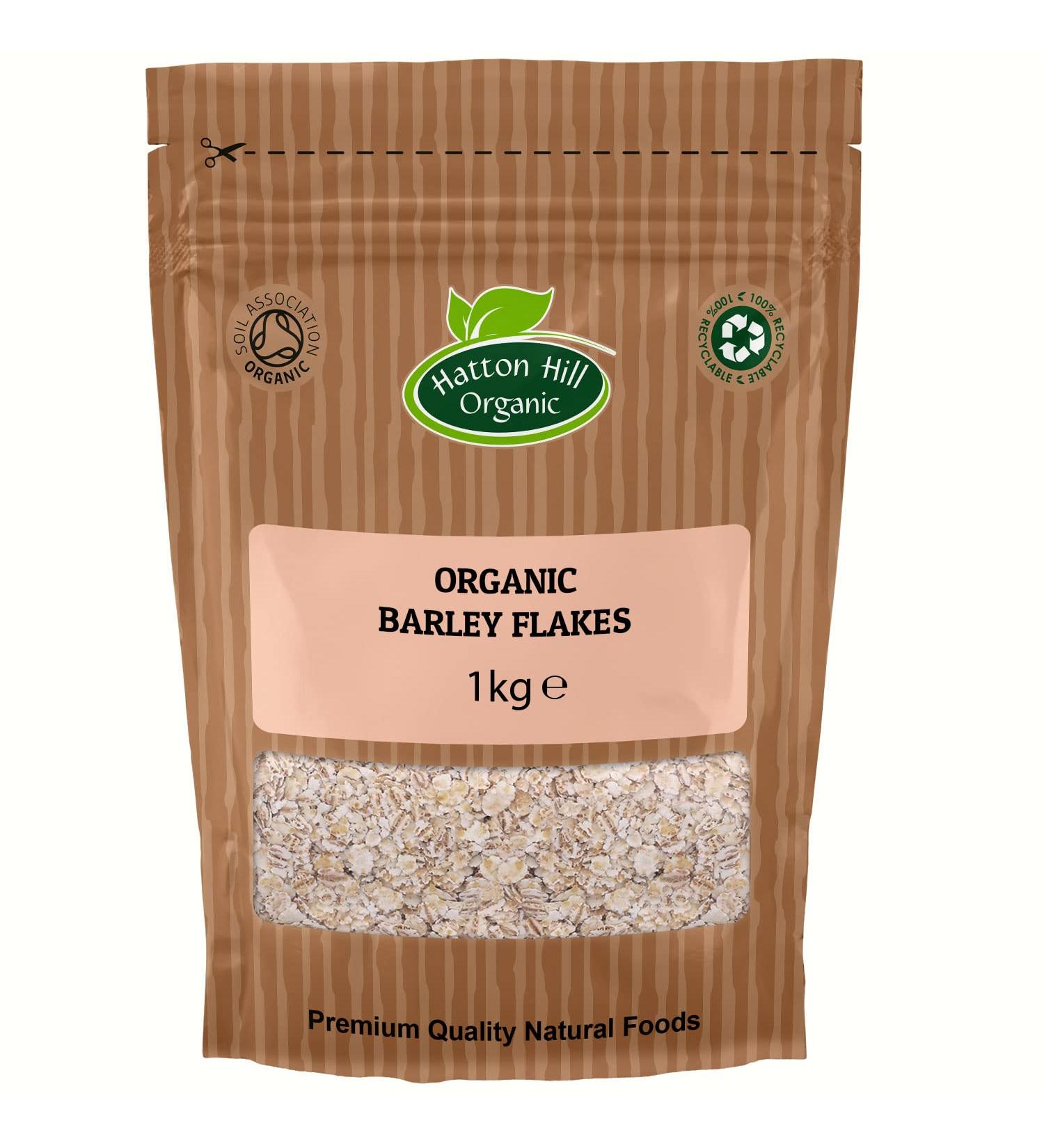 Organic Barley Flakes 1kg by Hatton Hill Organic - Free UK Delivery