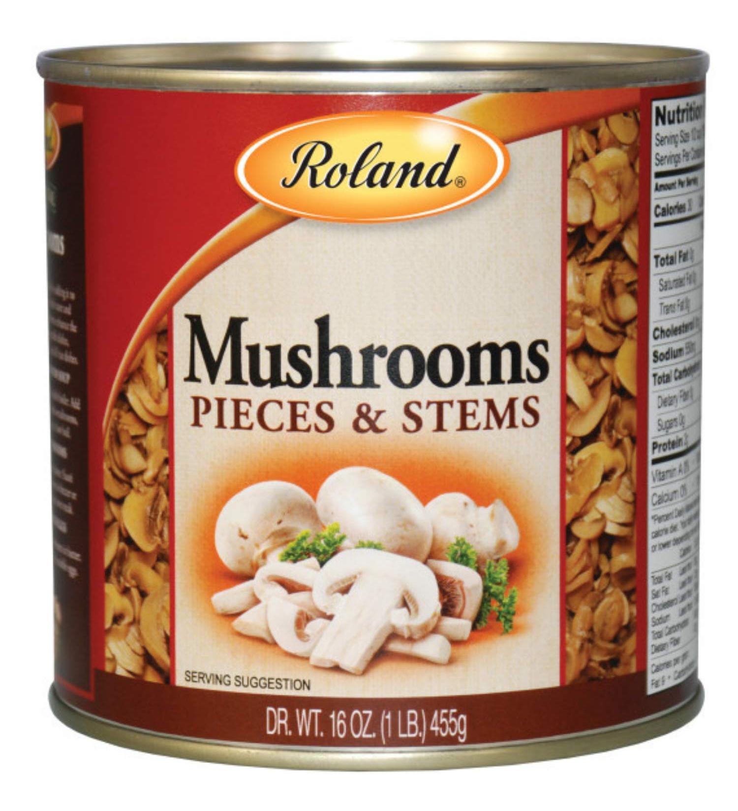 Roland Foods Canned Mushroom Pieces and Stems 16oz - Specialty Imported Food - Buy Online on SooperMarket.com