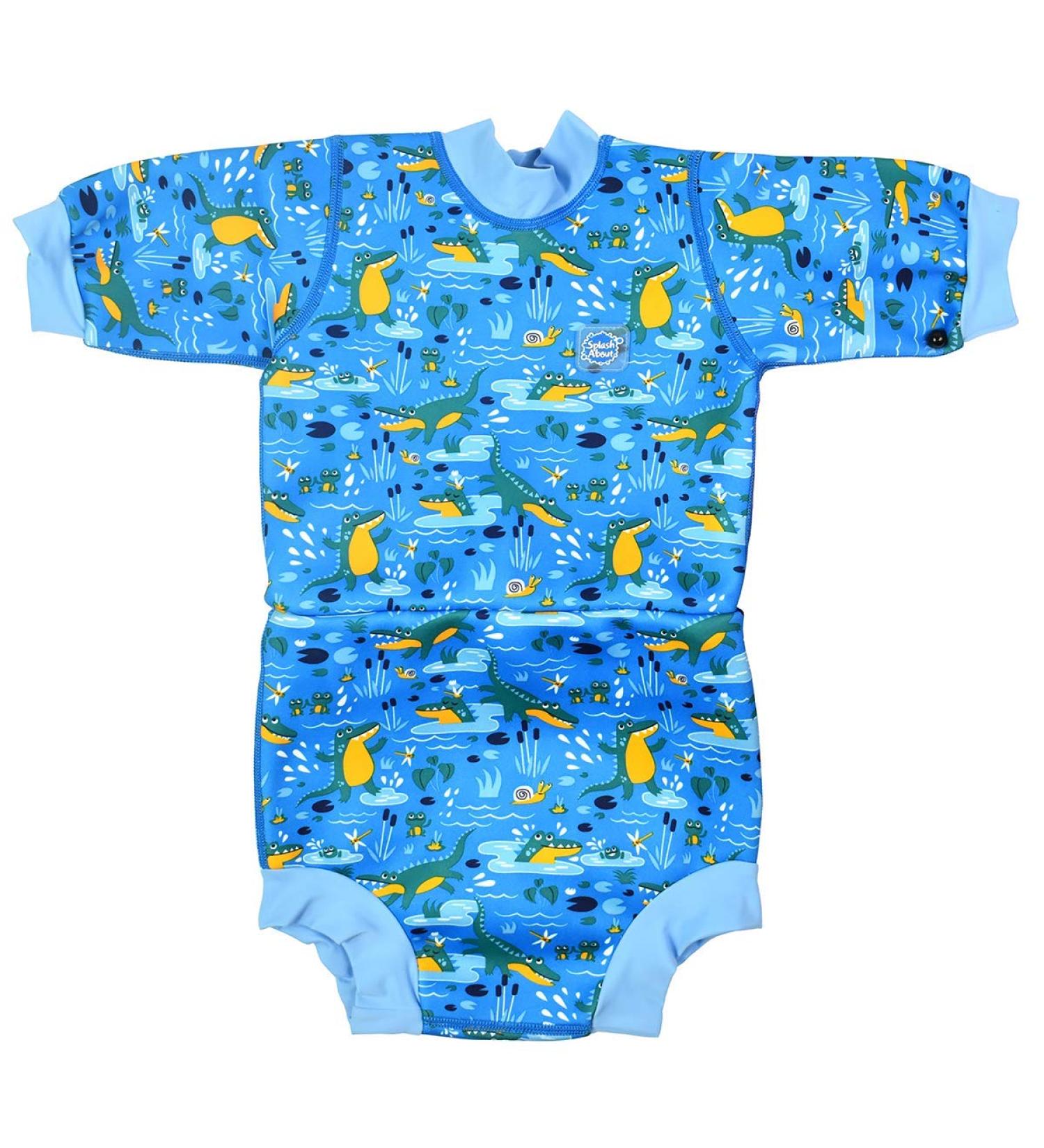 Splash About Happy Nappy Wetsuit with Reusable Swim Nappy Crocodile Swamp 12-24 Months