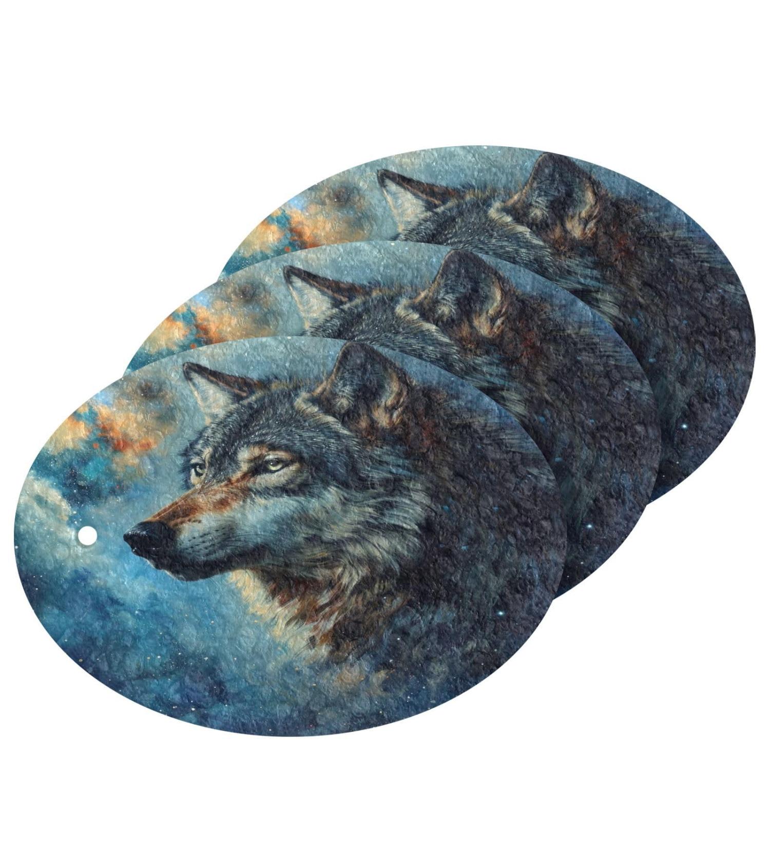 Kigai Sketch Wolf Scrubbing Sponge 3 Packs Reusable Dish Wash Scrub Sponge Clean Stubborn Oil Stains Anti-Scratch Cleaning Sponge for Kitchen Tableware - Buy Online on SooperMarket.com