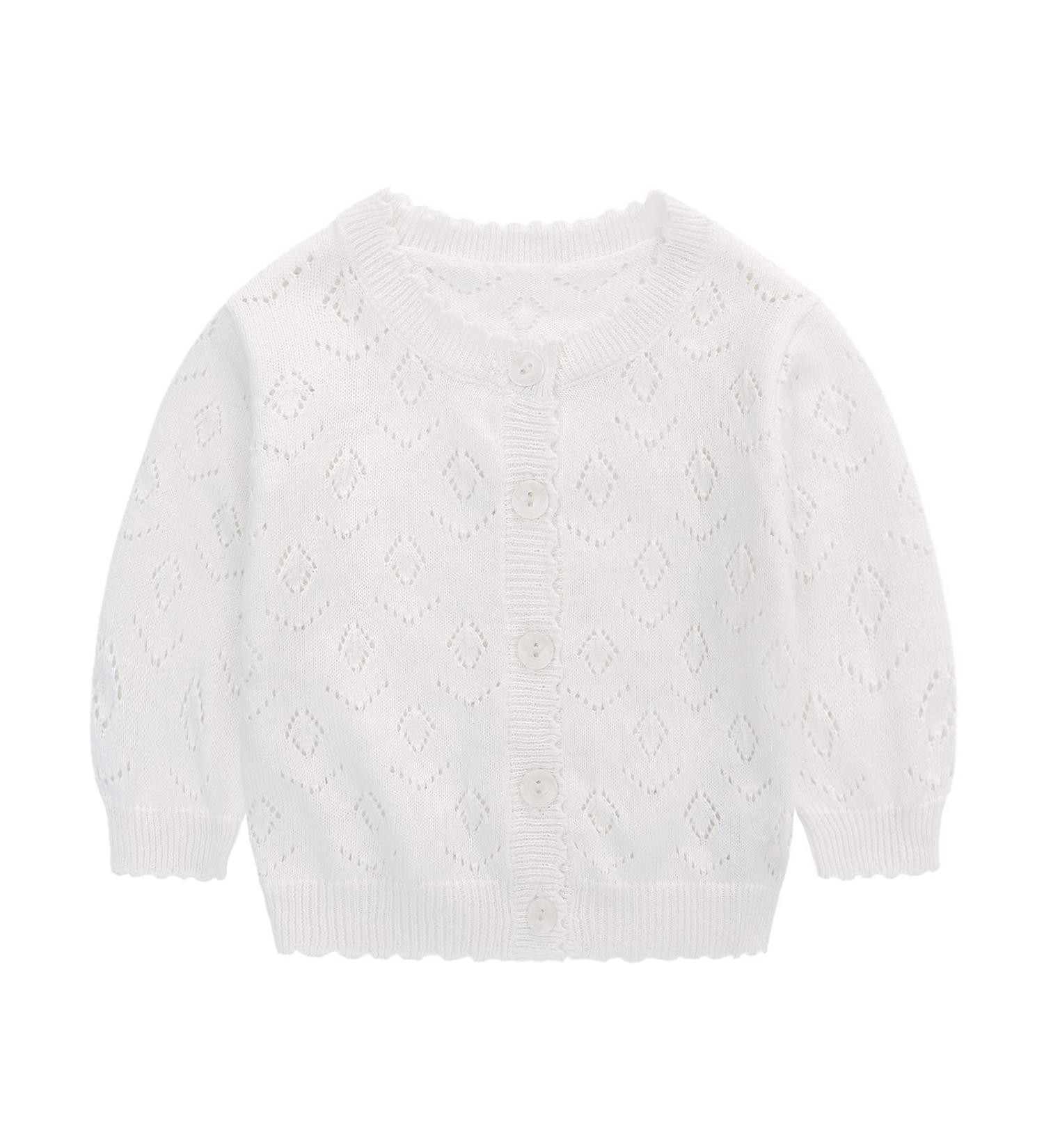 Famuka Baby Cardigan Jacket Soft Knitted Sweater 3 Months - White - Buy Online on SooperMarket.com