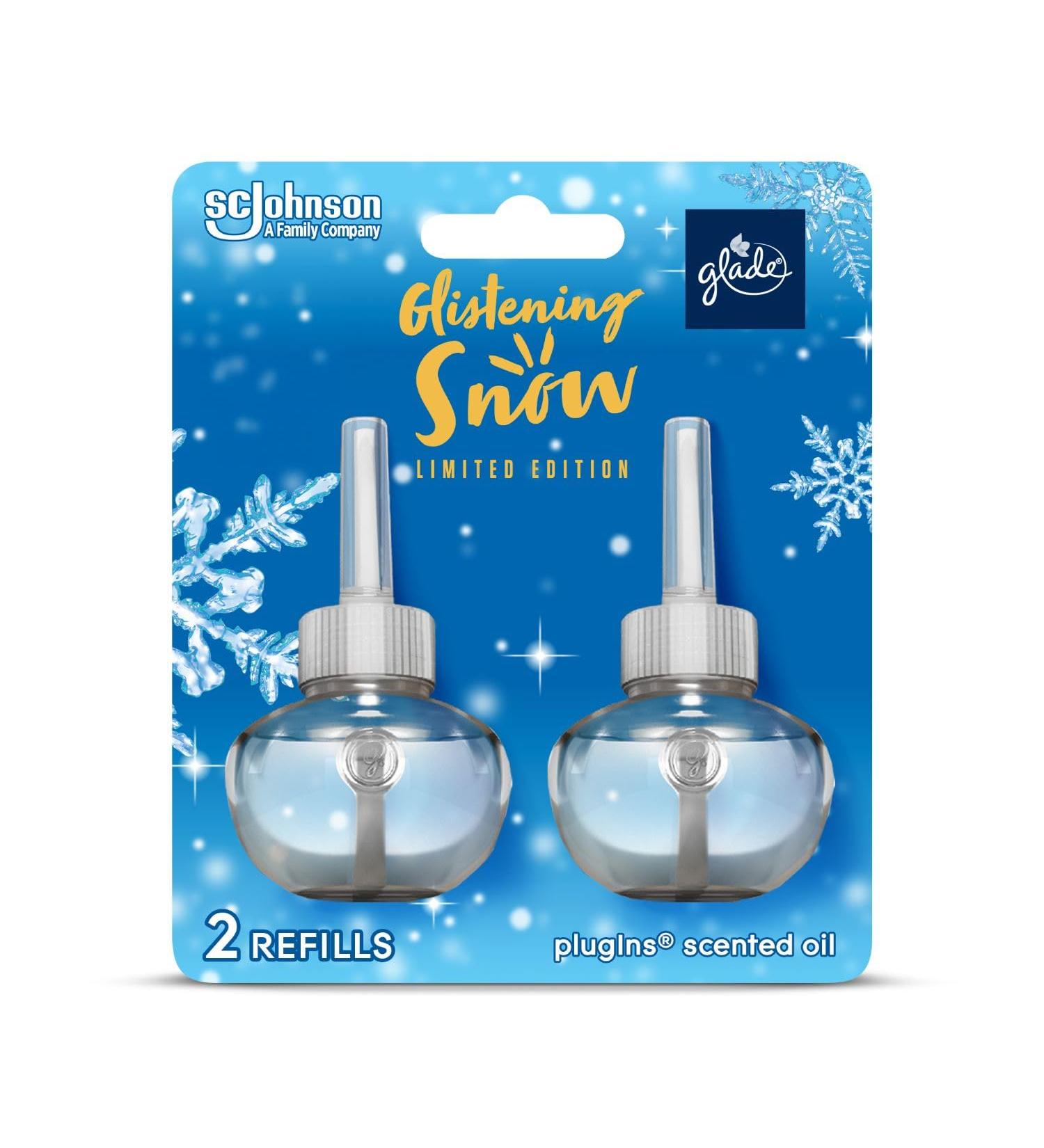 Glade Holiday Plugin Scented Oil Refill Glistening Snow 2 Refills Infused with Essential Oils Holiday Limited Collection - Buy Online on SooperMarket.com