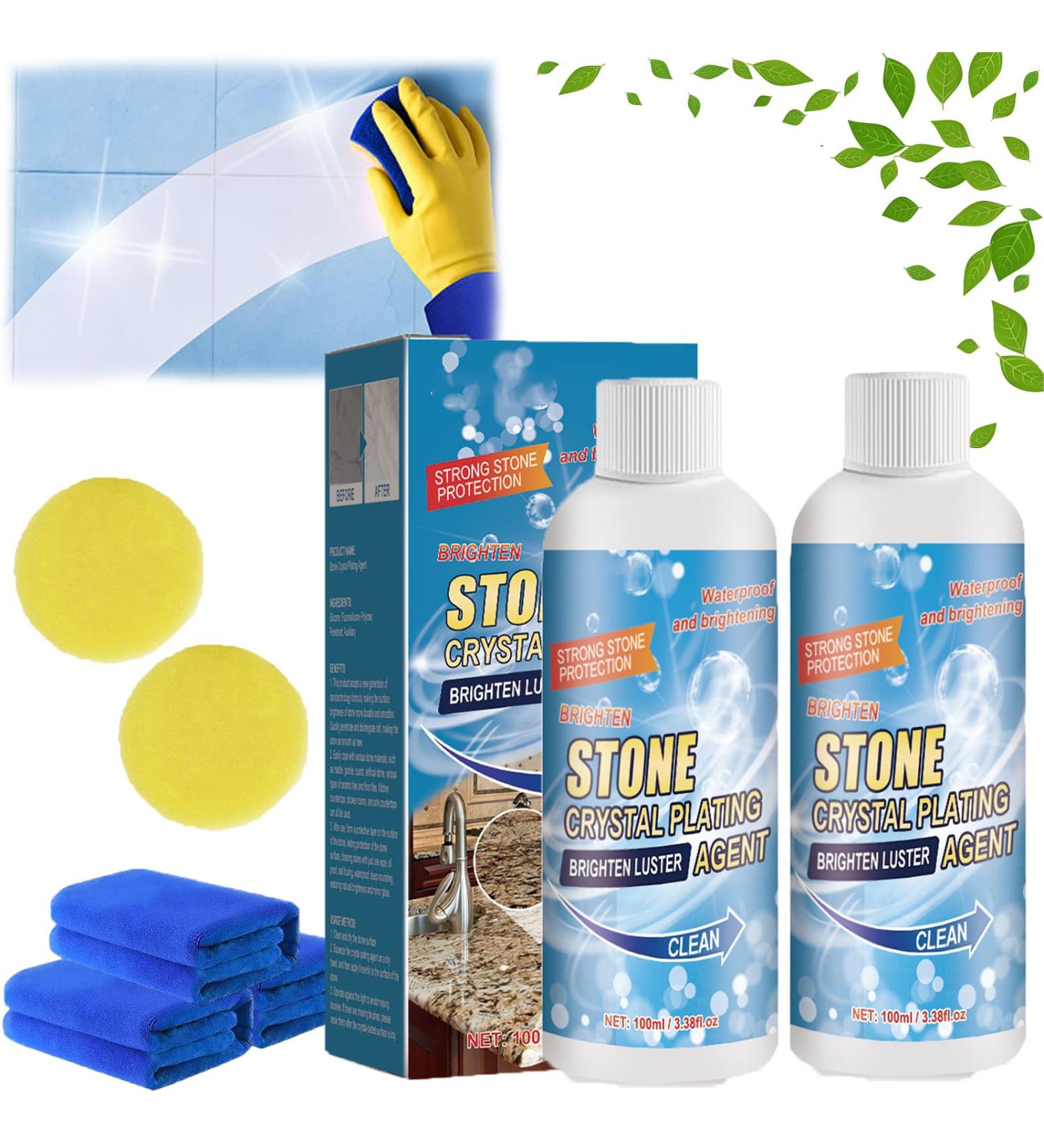 Stone Stain Remover Cleaner stone crystal plating agent Marble Cleaner Stain Remover Marble Stone Cleaner Polishes Effective Removal of Oxidation Rust Stains (2PC) - Buy Online on SooperMarket.com