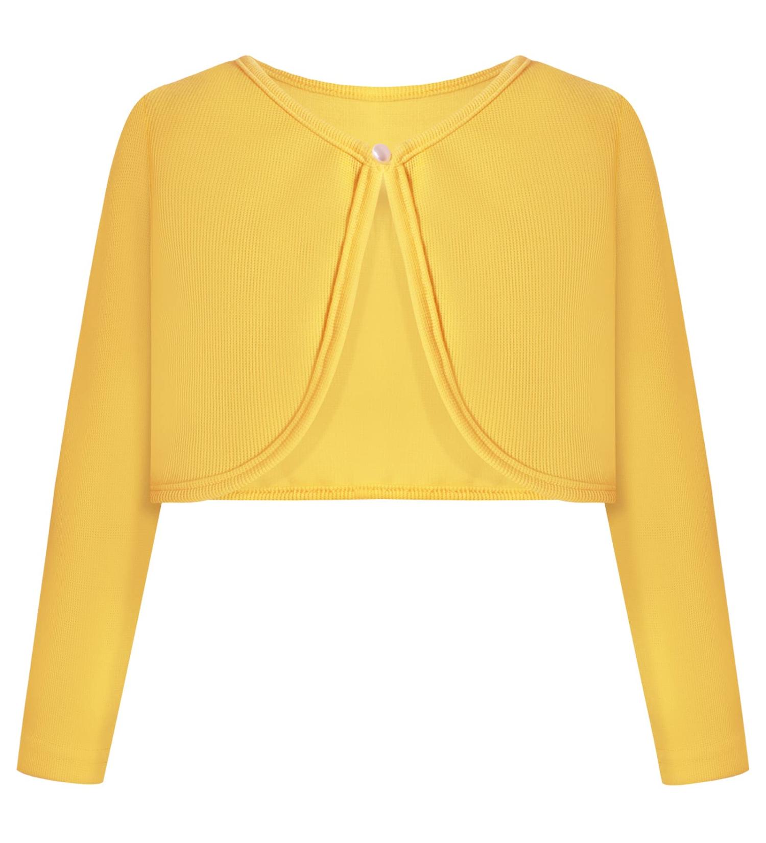 Bonny Billy Girls Knitted Cotton Cardigan Bolero Shrug - Yellow, Size 8-9 Years - Buy Online on SooperMarket.com
