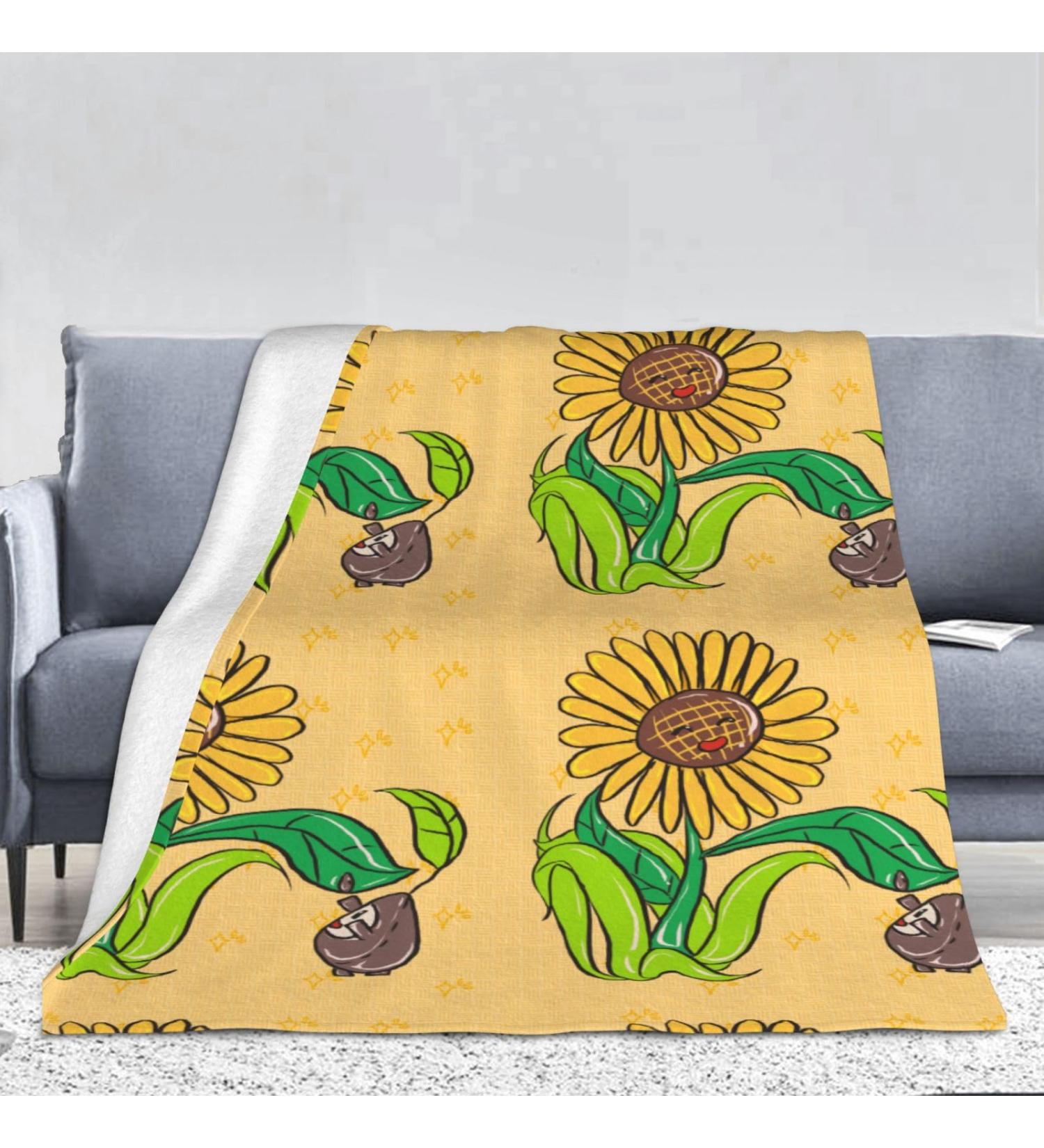 YYHHAOFA Sunflower Seeds and Sunflowers Prints Flannel Blanket 66x90 in Thick : Skin-Friendly Warm and Comfortable Easy Care and Durable Black Thick - Buy Online on SooperMarket.com