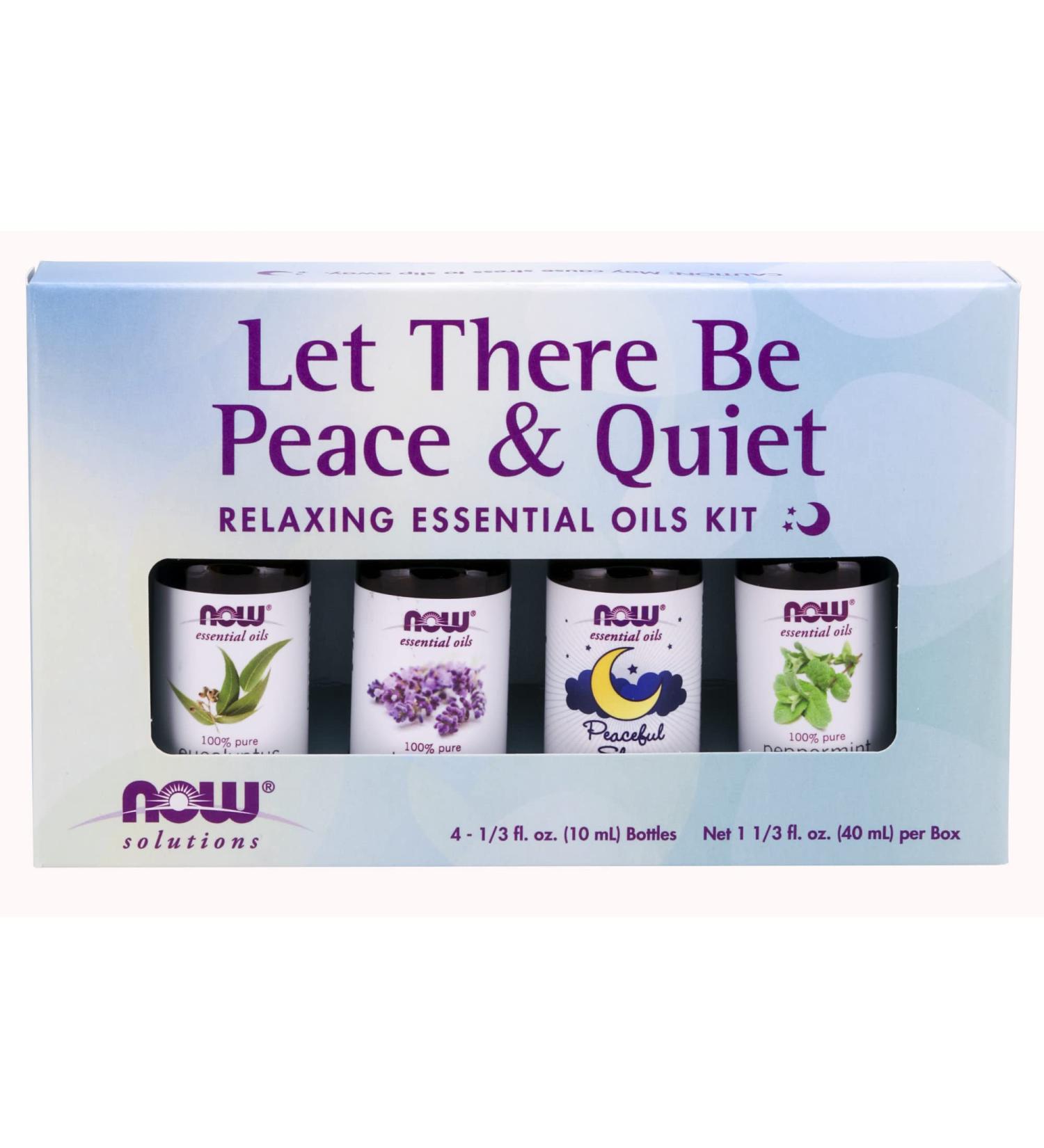 Now Foods Let There Be Peace & Quiet Essential Oils Kit - 4 Relaxing 10ml Bottles - Buy Online on SooperMarket.com