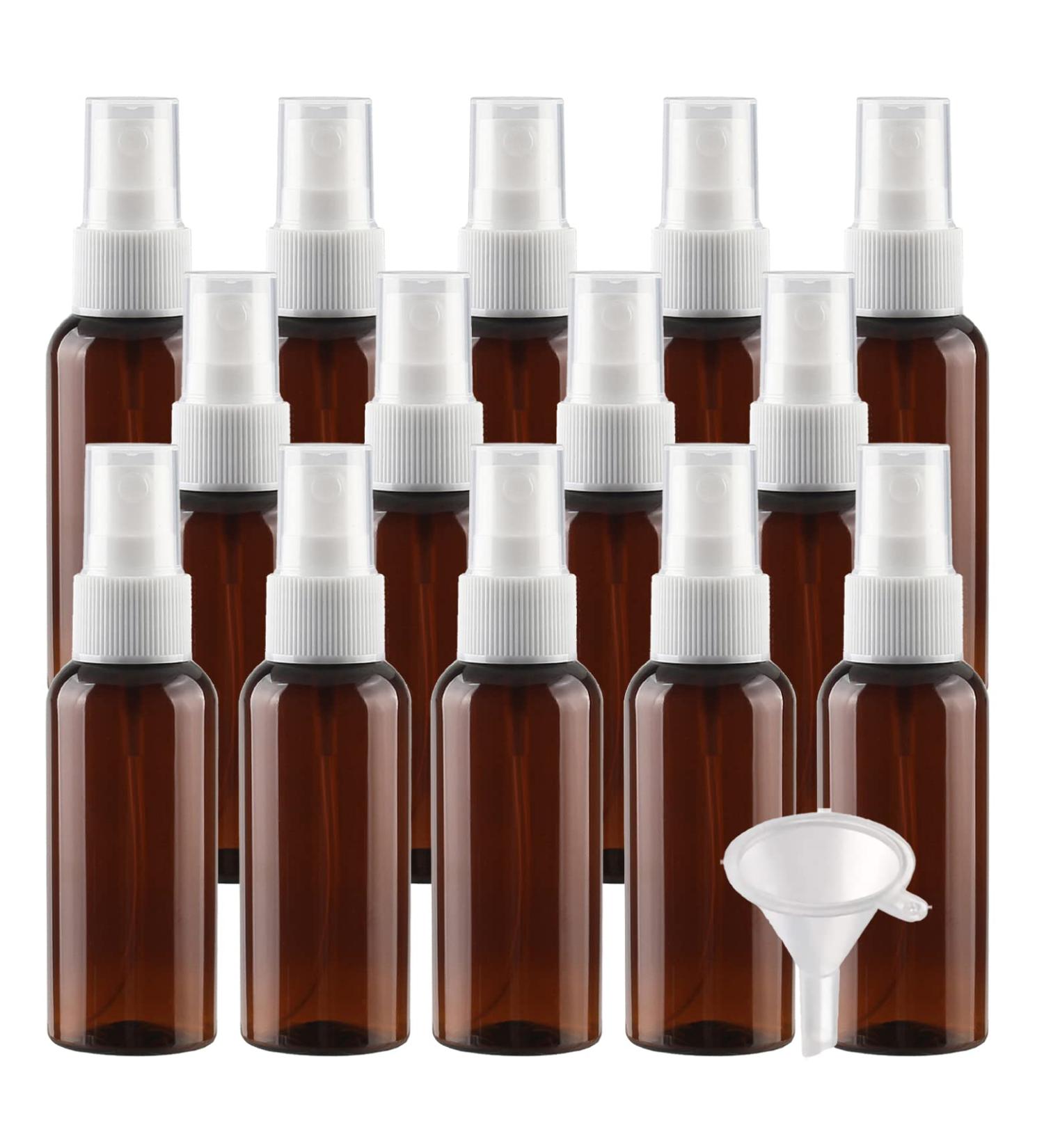 Buy 100PC Small 50ml Brown Plastic Spray Bottles - Travel Atomizers for Perfume & Cosmetics | Includes 4x Funnels - Buy Online on SooperMarket.com