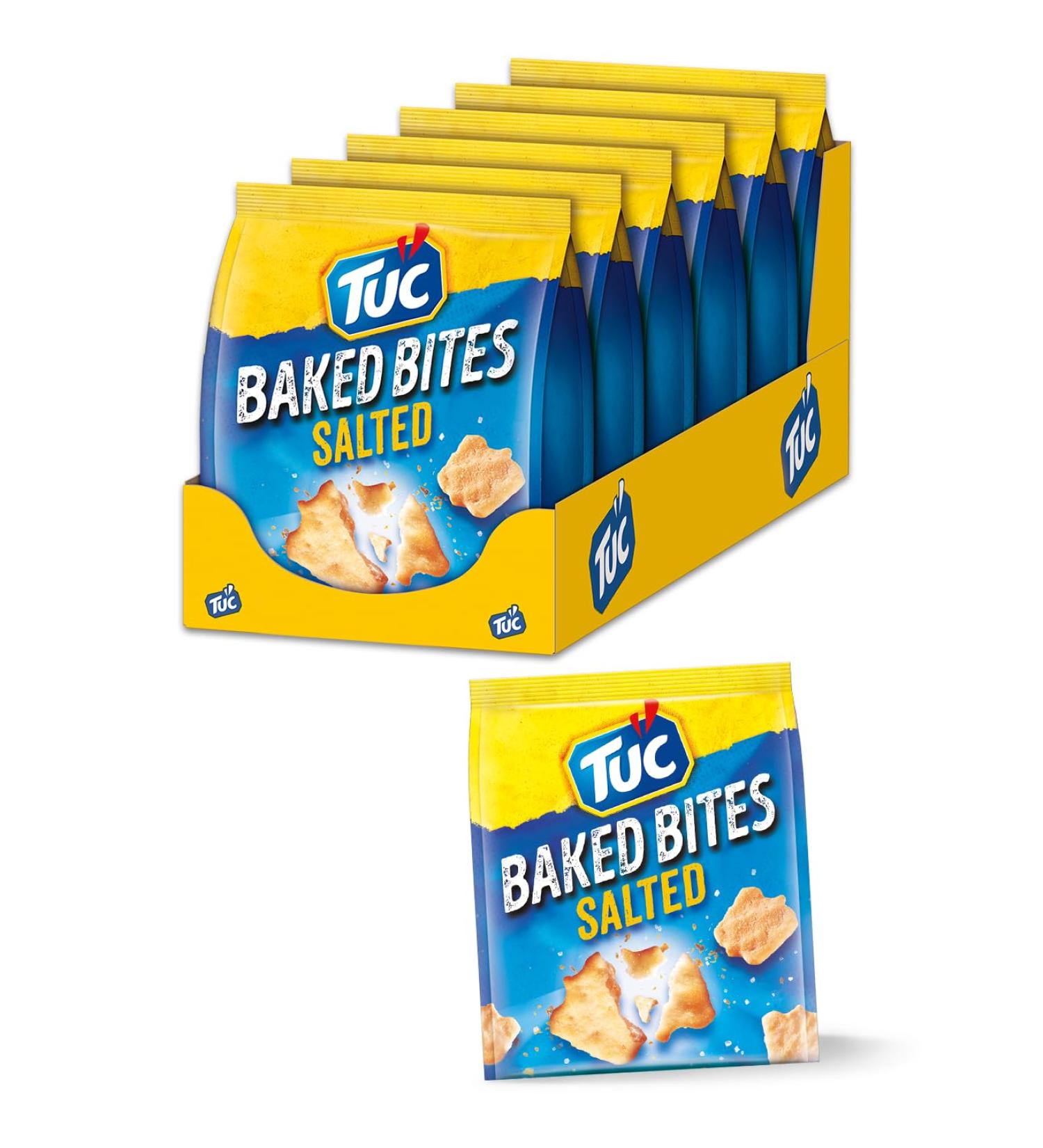 TUC Baked Bits Salted 6 x 110g | Fine Salted Crackers | Mini-Cracker Large Pack for International Shipping - Buy Online on SooperMarket.com