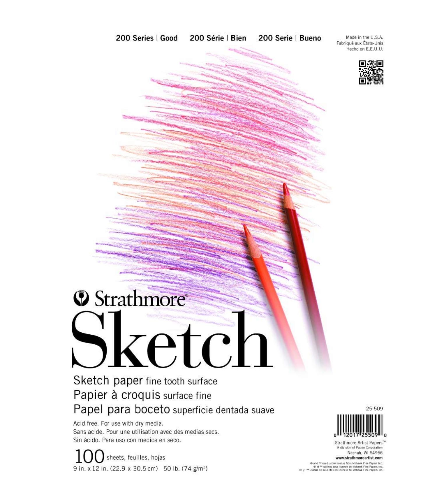 Strathmore 100 Sheet Sketch Pad 9x12 White - Professional Drawing Paper - Buy Online on SooperMarket.com