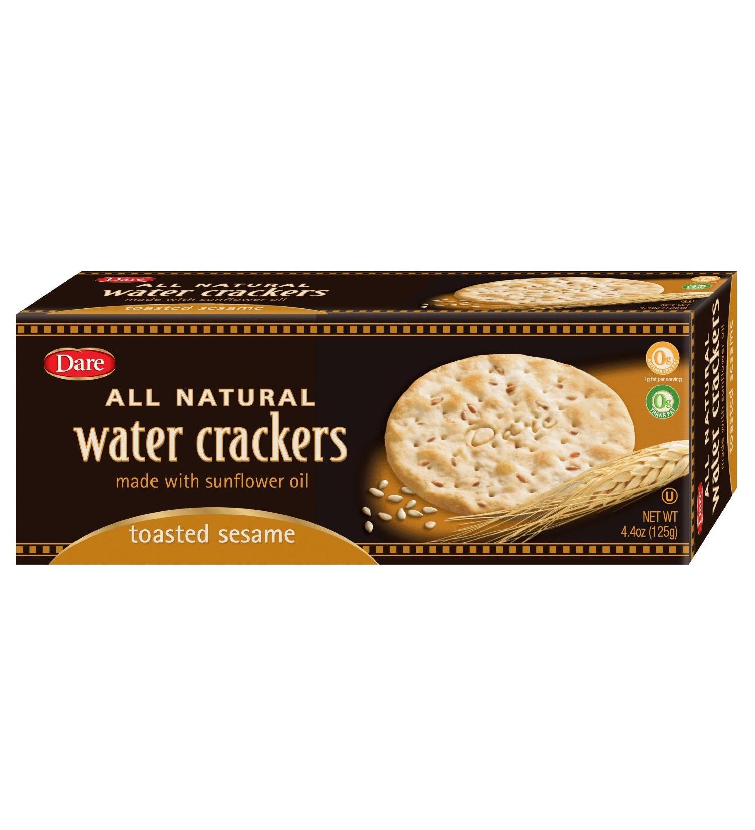 Dare Water Crackers Toasted Sesame 4.4-Ounce (Pack of 12)
