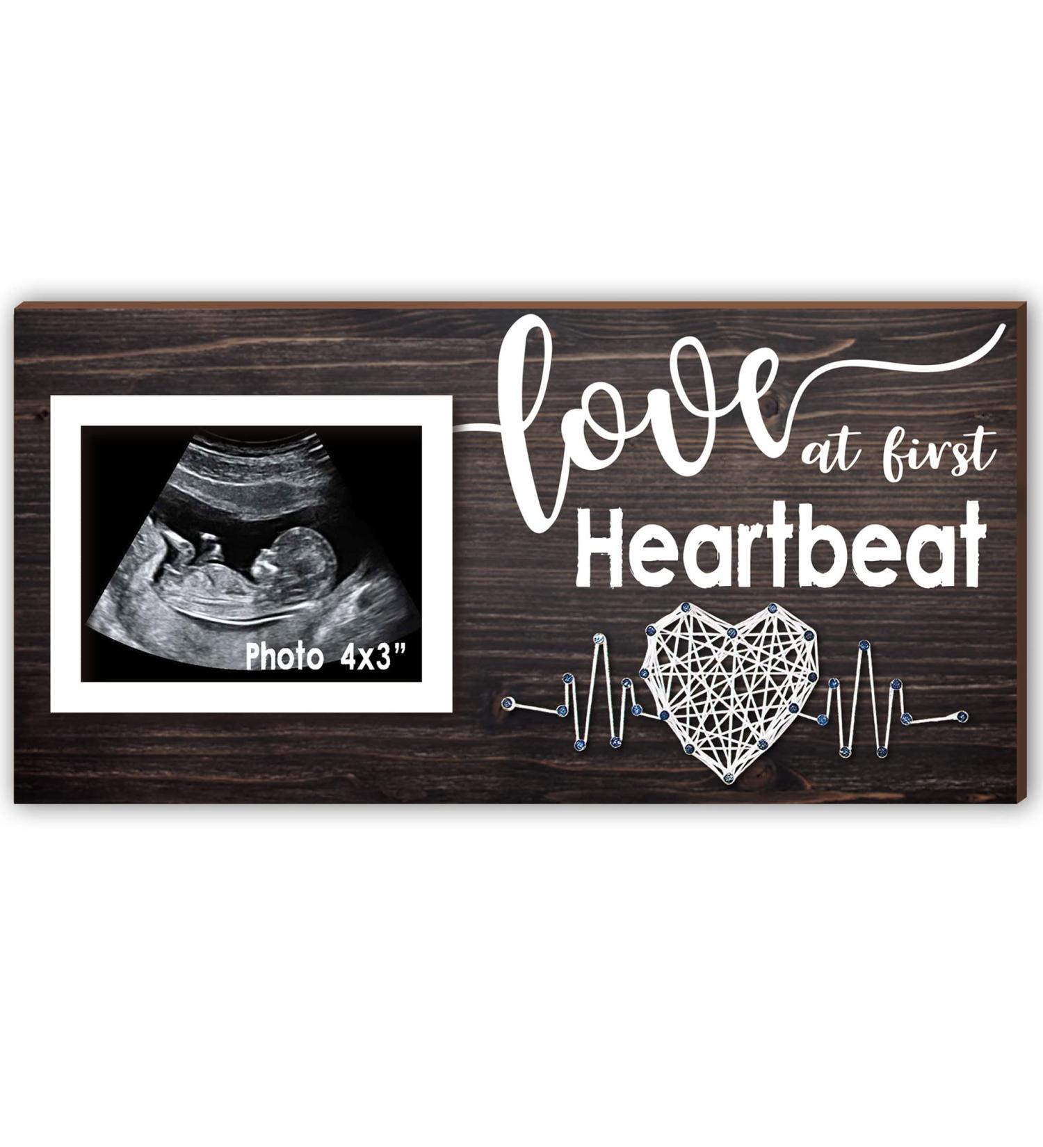 Yudarte New Mom Gifts: Love at First Heartbeat Sonogram Photo Frame - Baby Nursery Decor for First Time Parents - Buy Online on SooperMarket.com