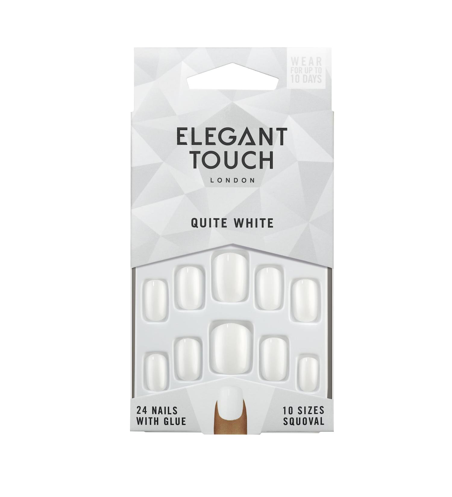 Polished Colour 24 Nails With Glue Squoval Quite White White (Quite White) 1 piece (1 pack)