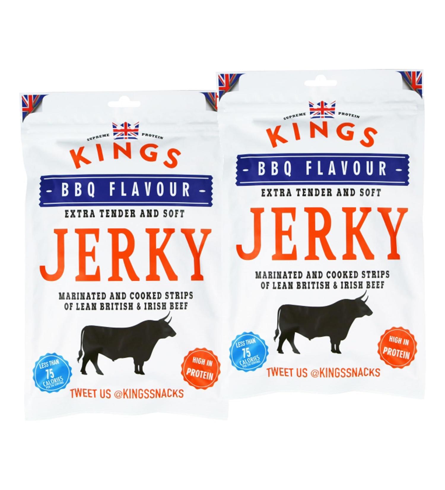 Kings Beef Jerky XXL BIG BAG - BBQ Jerky (2 x 350g) | High Protein Gluten-Free Dried Meat Snack Available for International Shipping - Buy Online on SooperMarket.com