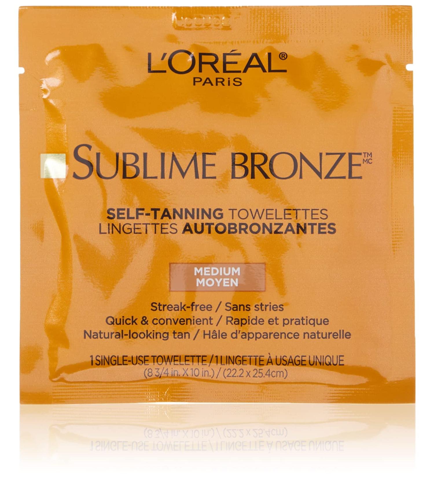 L'Oreal Sublime Bronze Self-Tanning Towelettes - Streak-Free Medium (6 ct) | Best Self Tanner - Buy Online on SooperMarket.com