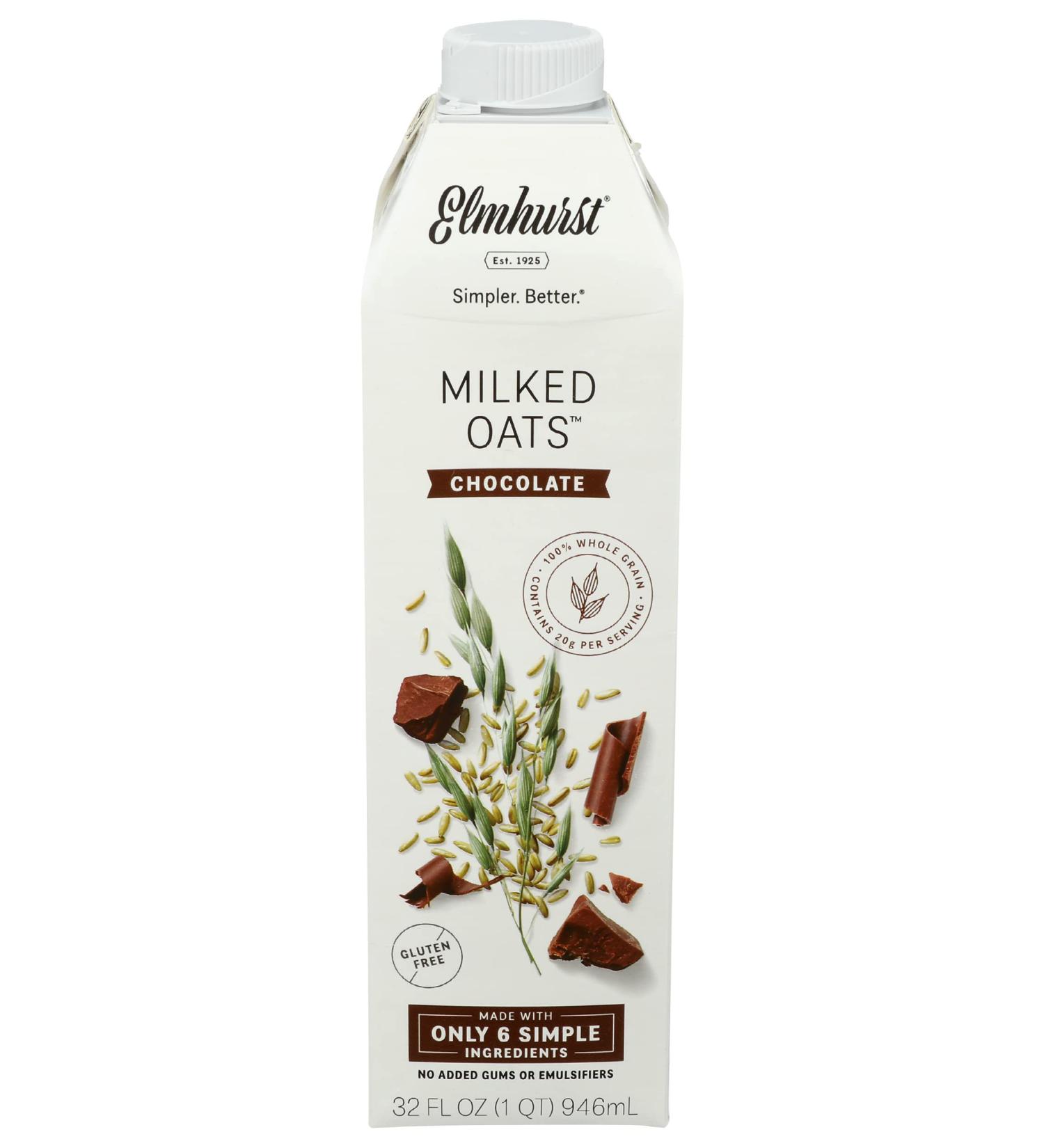 ELMHURST Chocolate Milked Oats 32 oz - Delicious dairy-free chocolate oat milk - Buy Online on SooperMarket.com