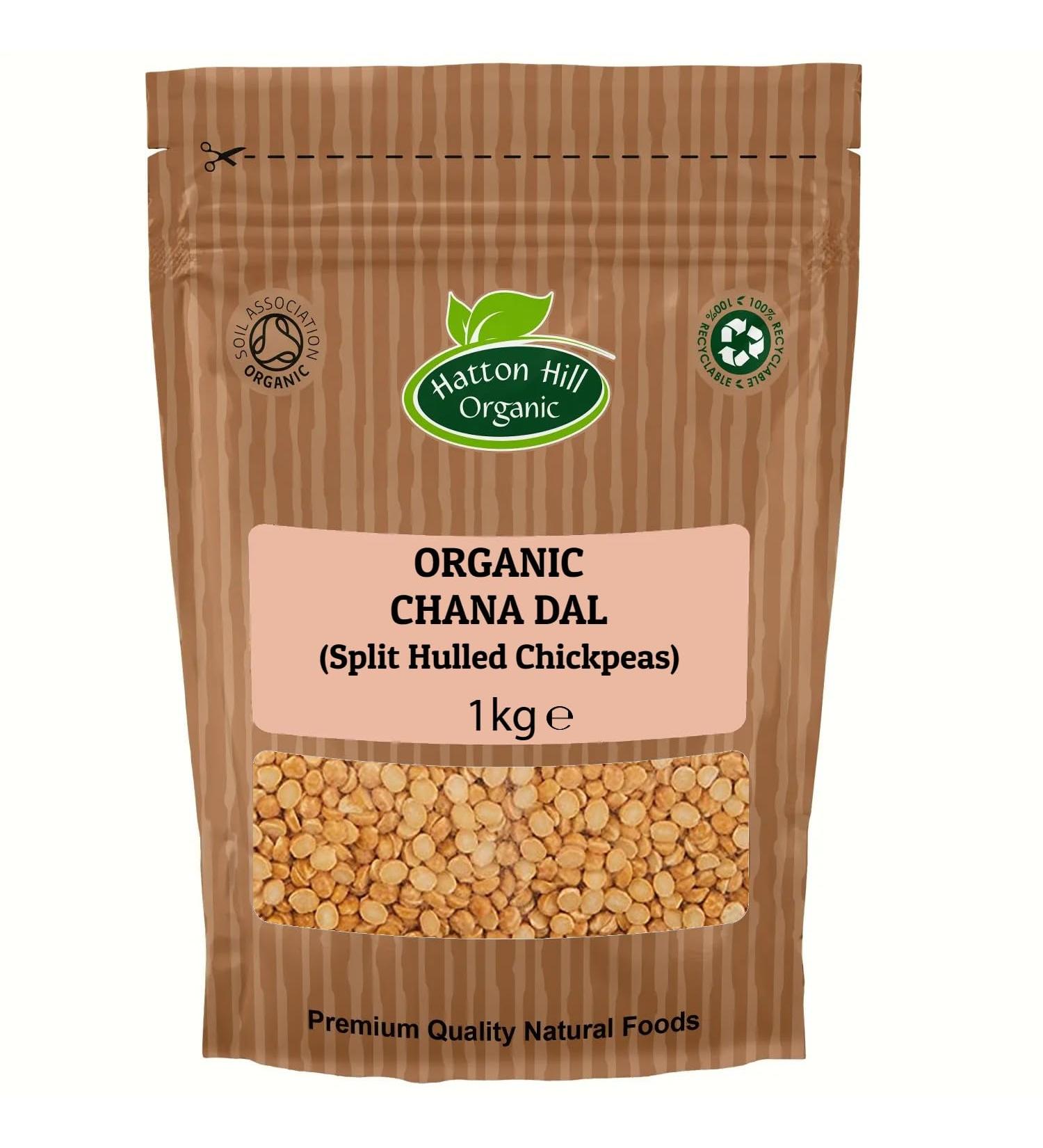 Organic Chana Dal (Split Hulled Chickpeas) 1kg by Hatton Hill Organic