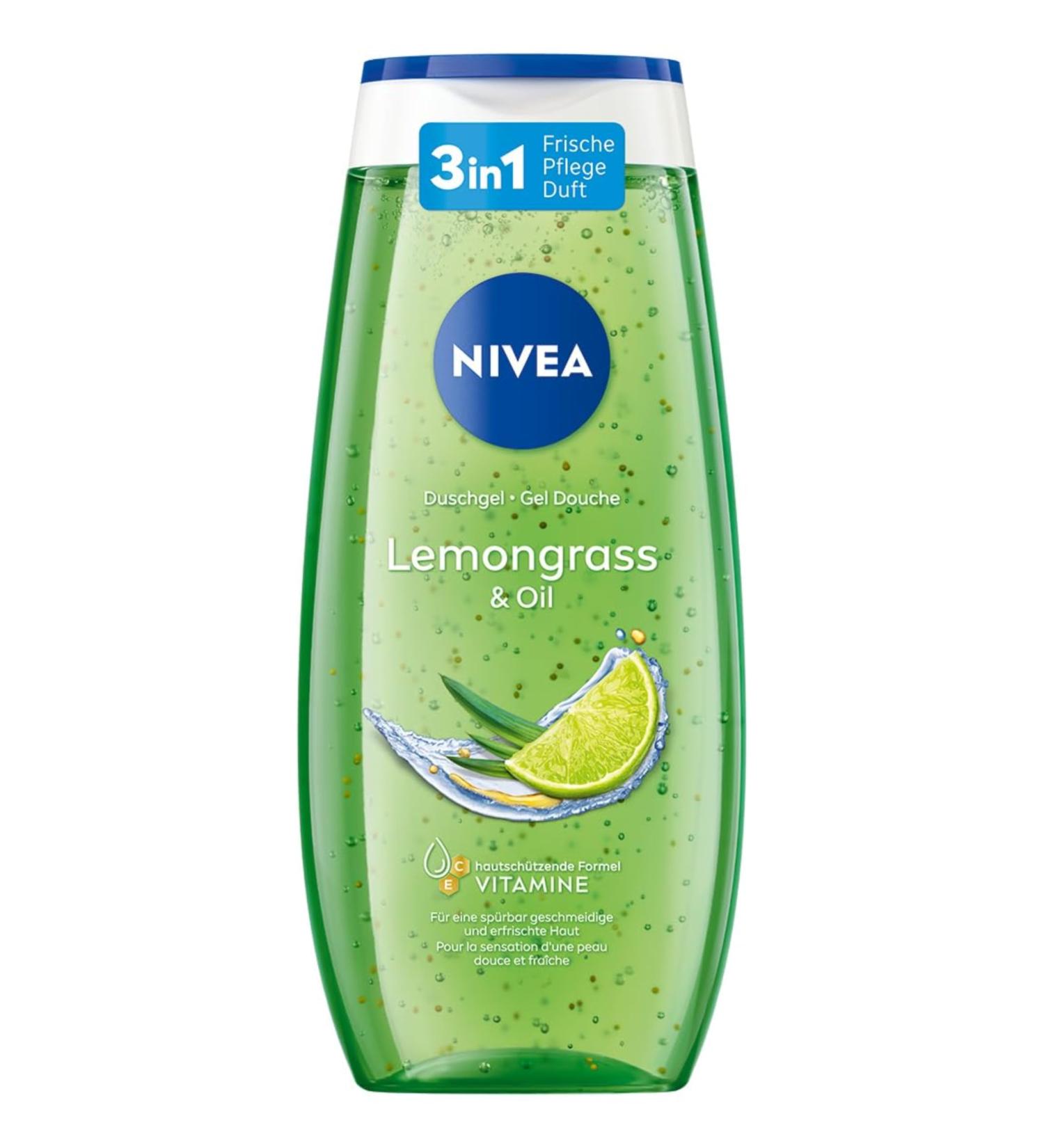 Nivea Lemongrass & Oil Shower Gel 250ml - pH-Skin-Neutral Nourishing Formula with Invigorating Lemon Fragrance - Pampering Shower Experience - Buy Online on SooperMarket.com