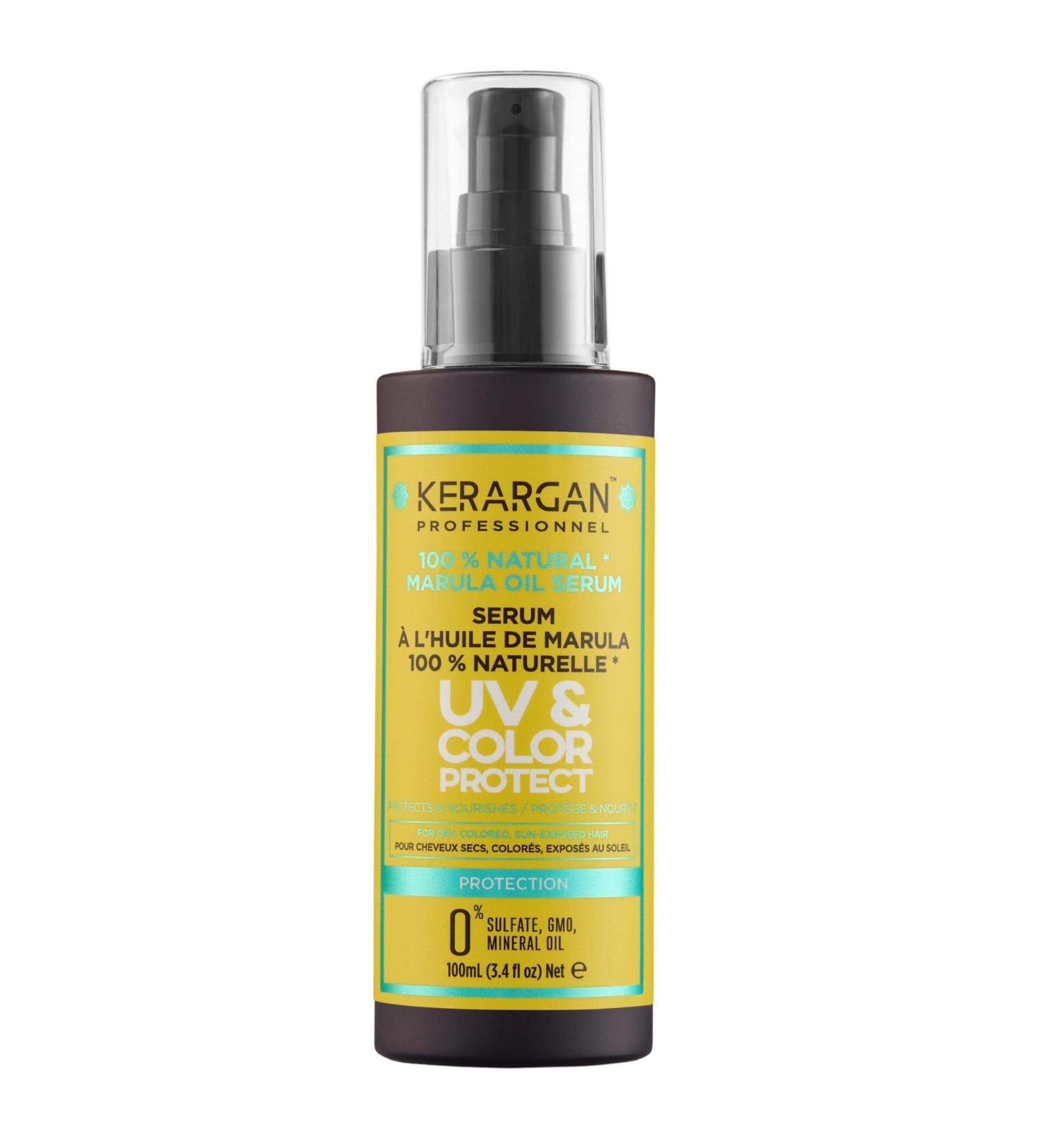 KERARGAN UV & Color Protective Serum with Marula Oil - Anti-Frizz & Moisturizing for Dry Colored Hair - Sulfate-Free & GMO-Free - 3.38 Fl oz - Buy Online on SooperMarket.com