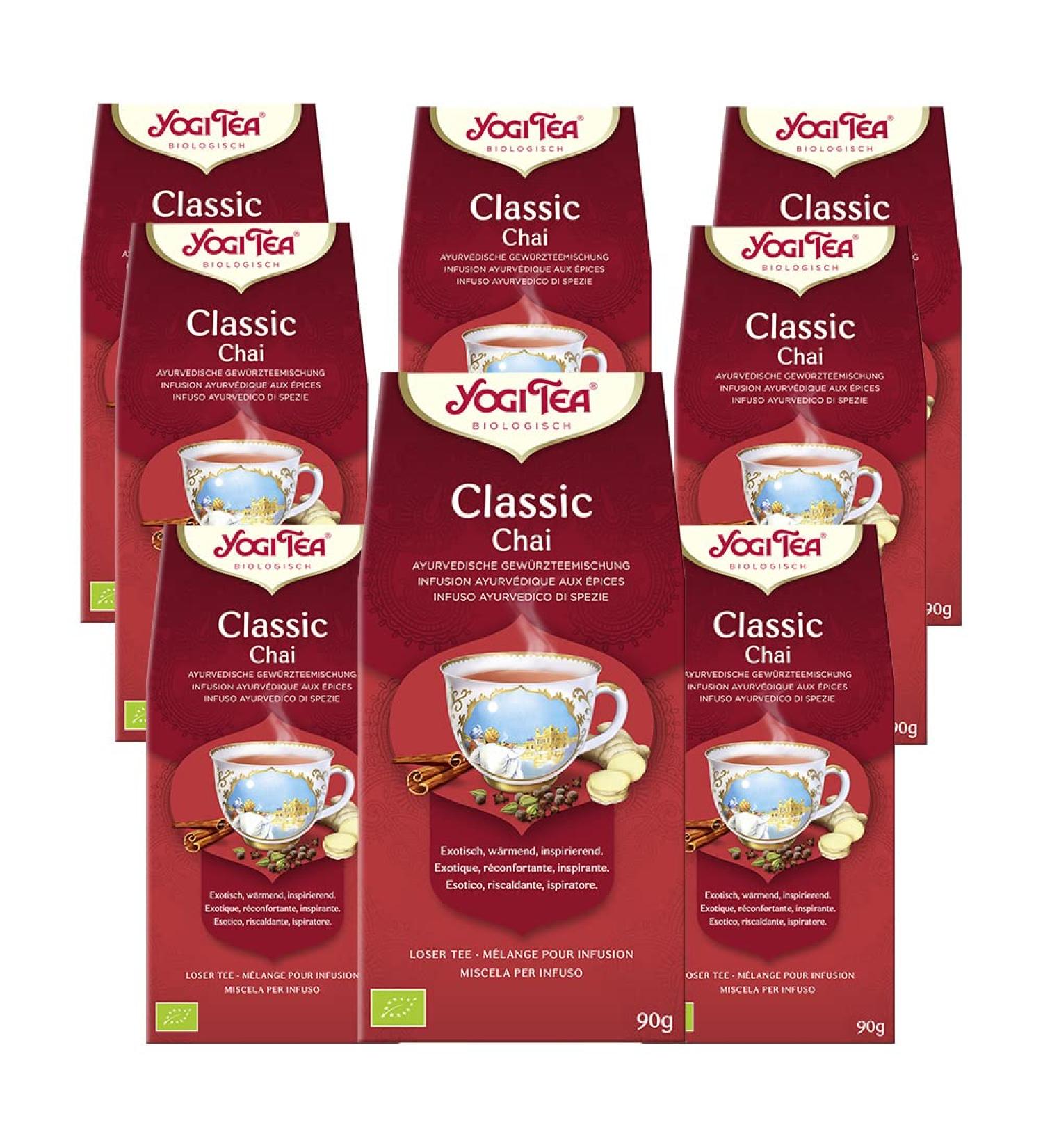 Yogi Tea Classic Chai - Ayurvedic Organic Spice Tea | Caffeine-Free Cinnamon Cardamom & Ginger | 8-Pack (720g) - Perfect Gift for Tea Lovers - Buy Online on SooperMarket.com